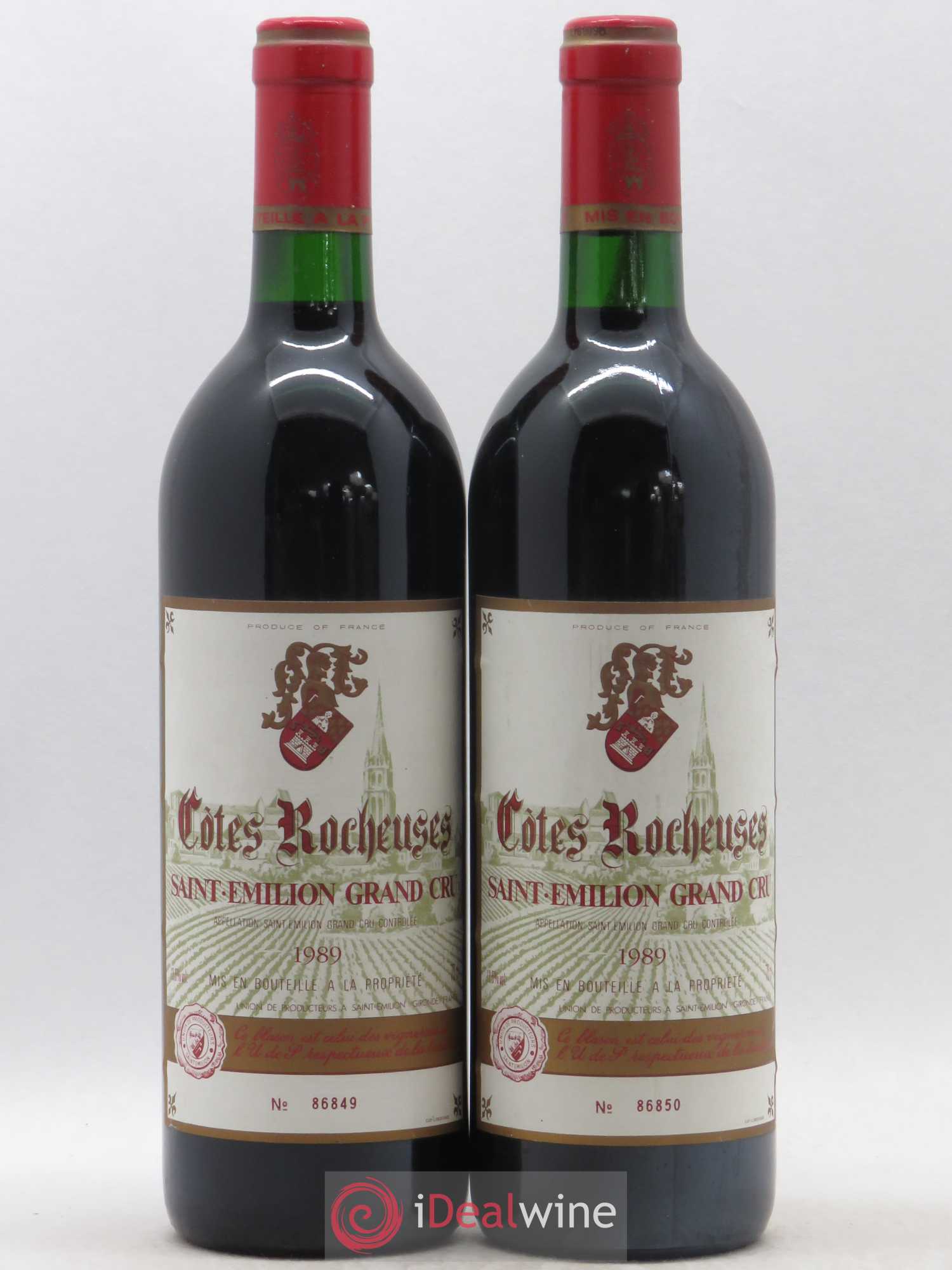 Saint-Émilion Grand Cru Côtes Rocheuses 1989 - Lot de 2 bouteilles - 0