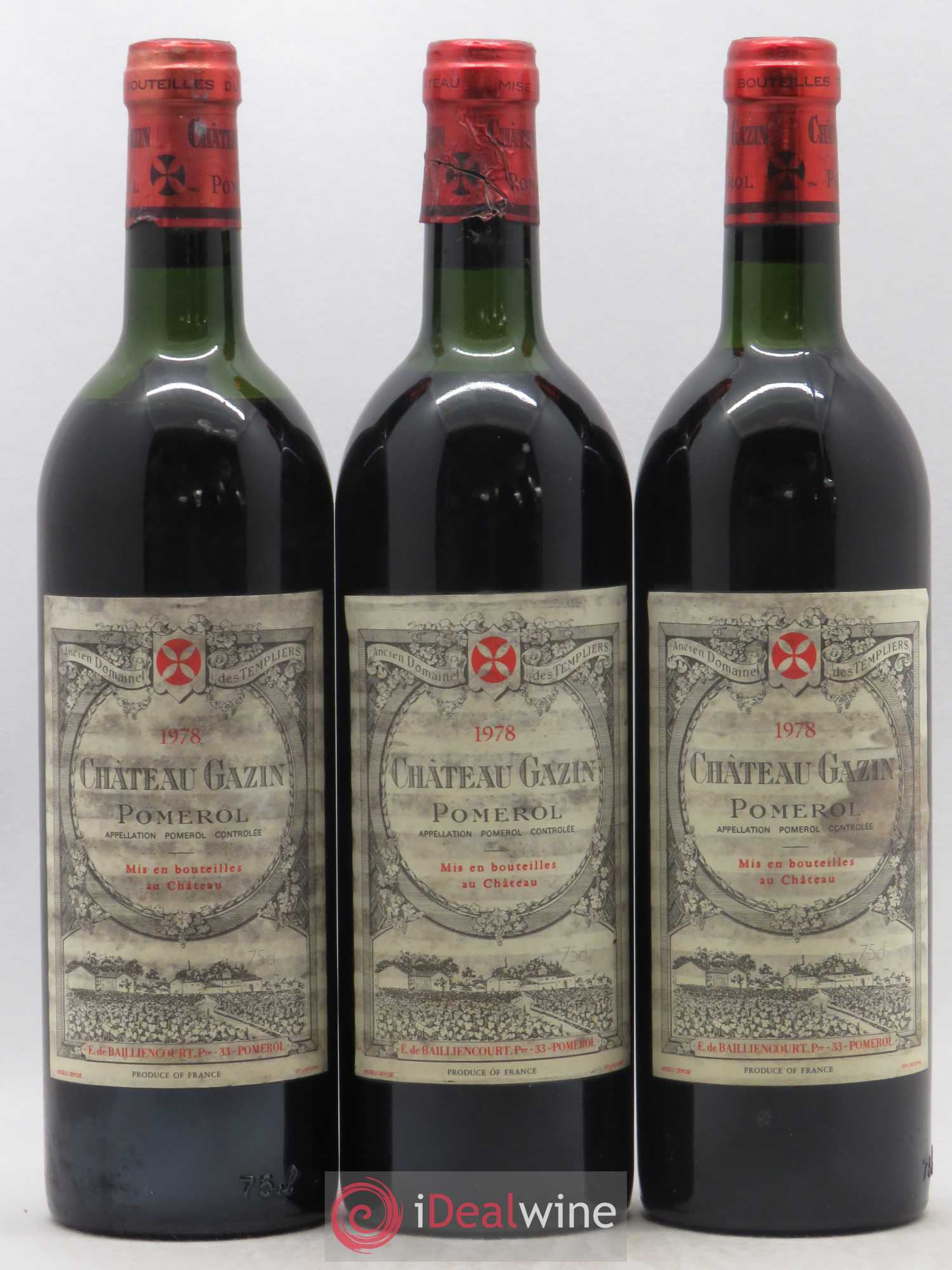 Château Gazin 1978 - Lot de 3 bouteilles - 0