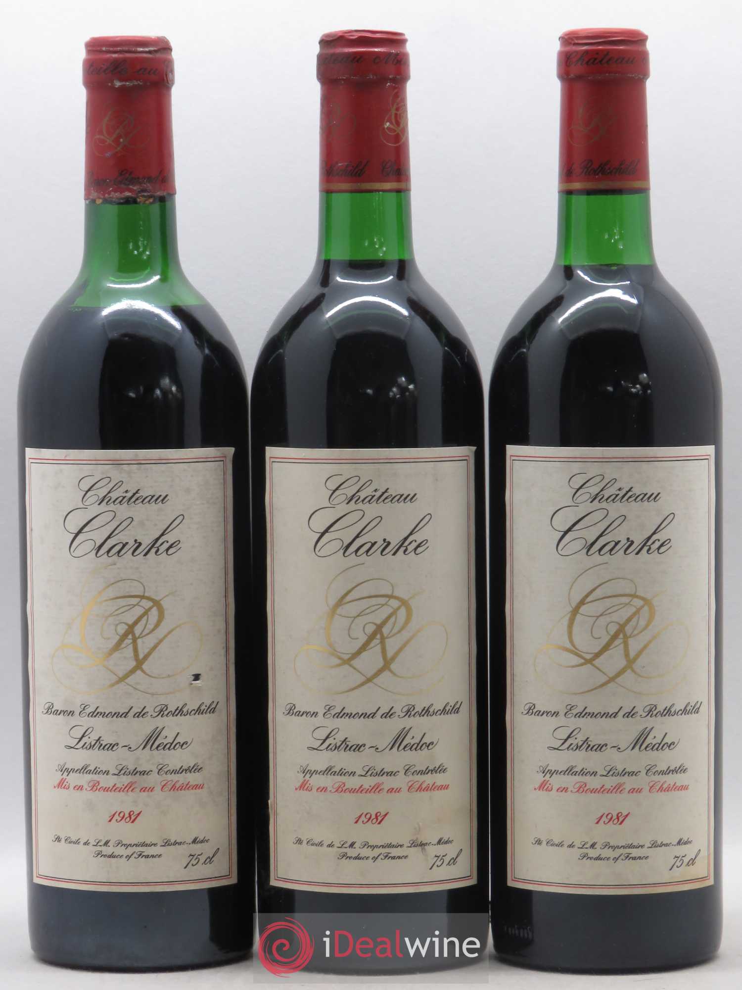 Château Clarke 1981 - Lot de 3 bouteilles - 0