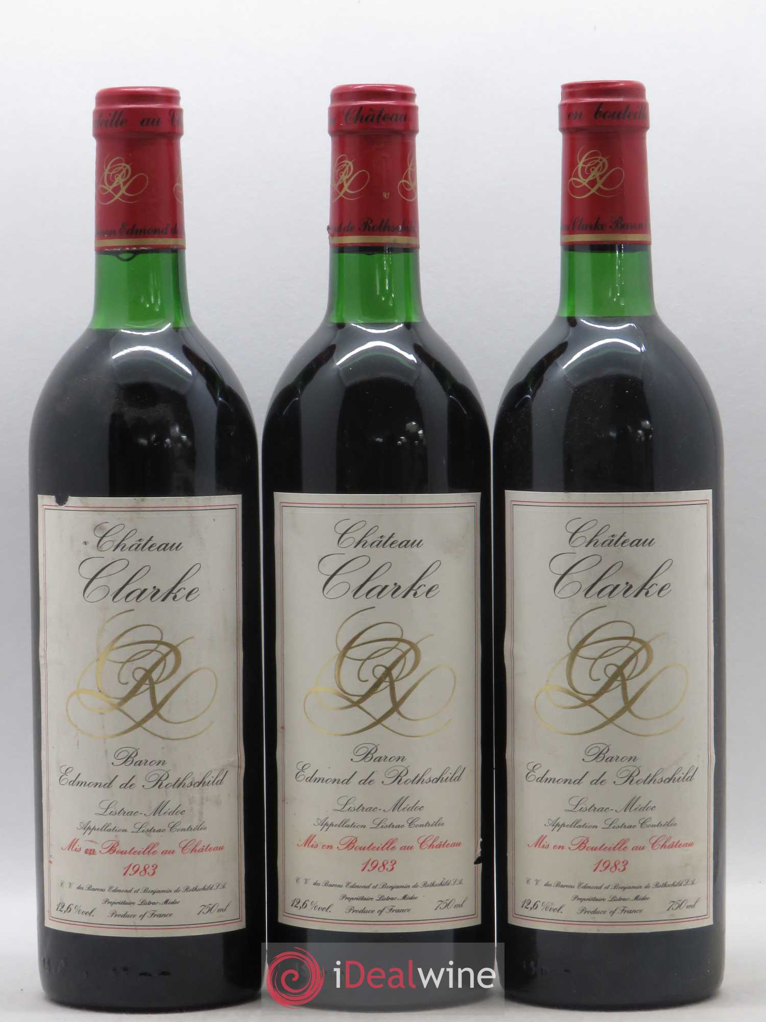 Château Clarke 1983 - Lot de 3 bouteilles - 0