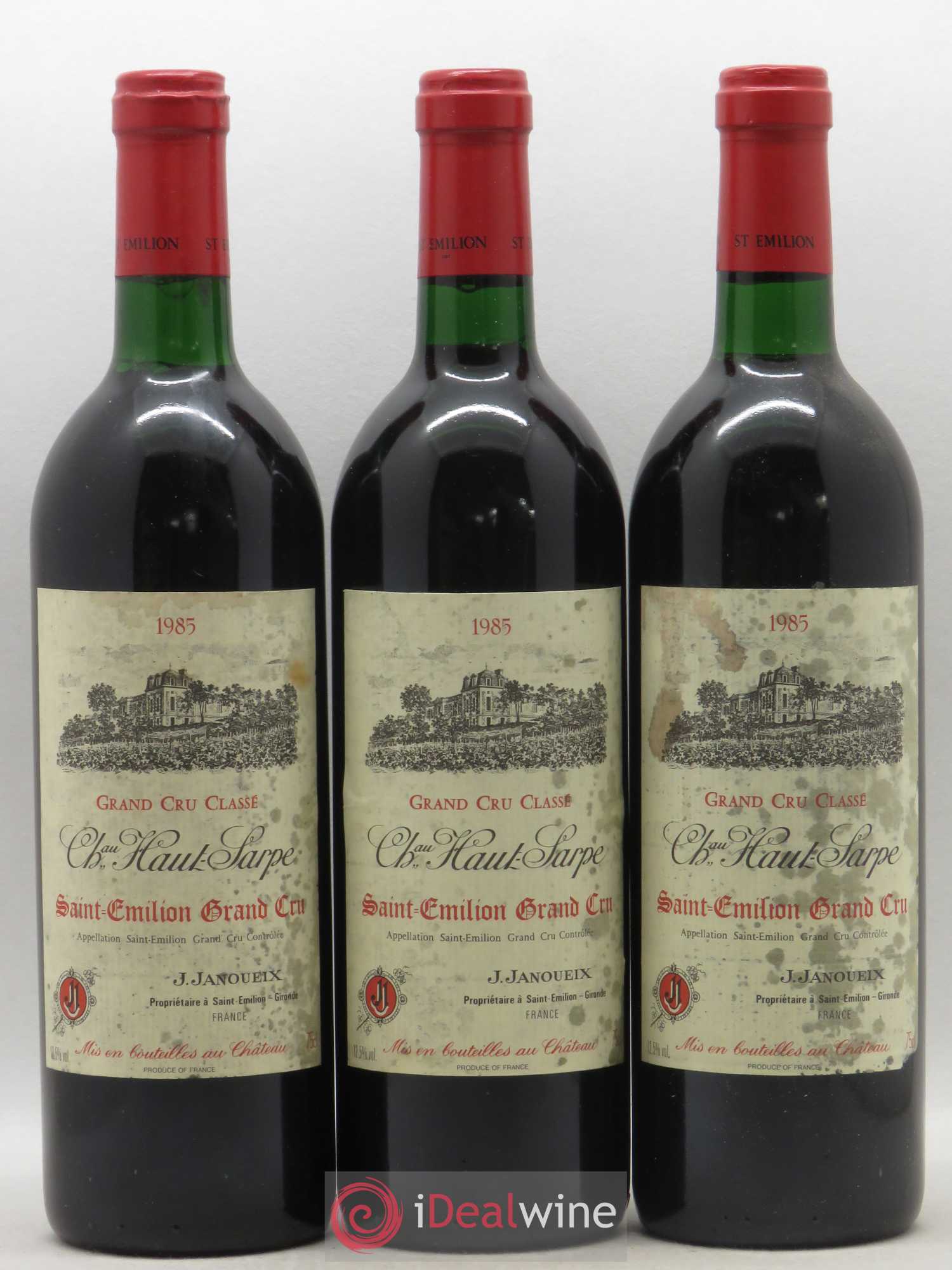 Château Haut Sarpe Grand Cru Classé 1985 - Lot de 3 bouteilles - 0