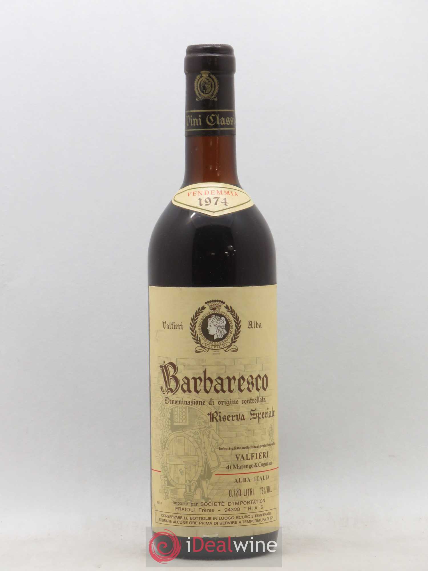 Barbaresco DOCG Riserva Speciale Valfieri 1974 - Lot de 1 bouteille - 0