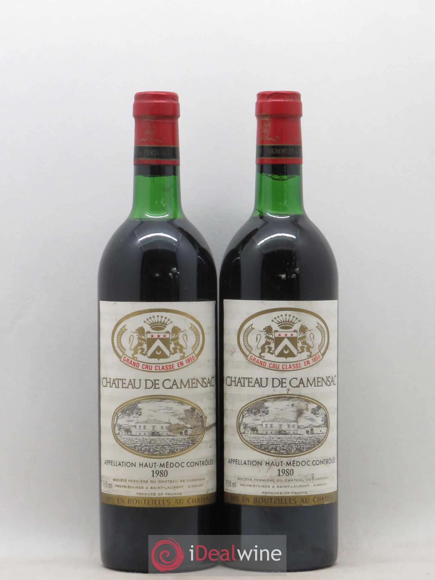 Château Camensac 5ème Grand Cru Classé 1980 - Lot de 2 bouteilles - 0