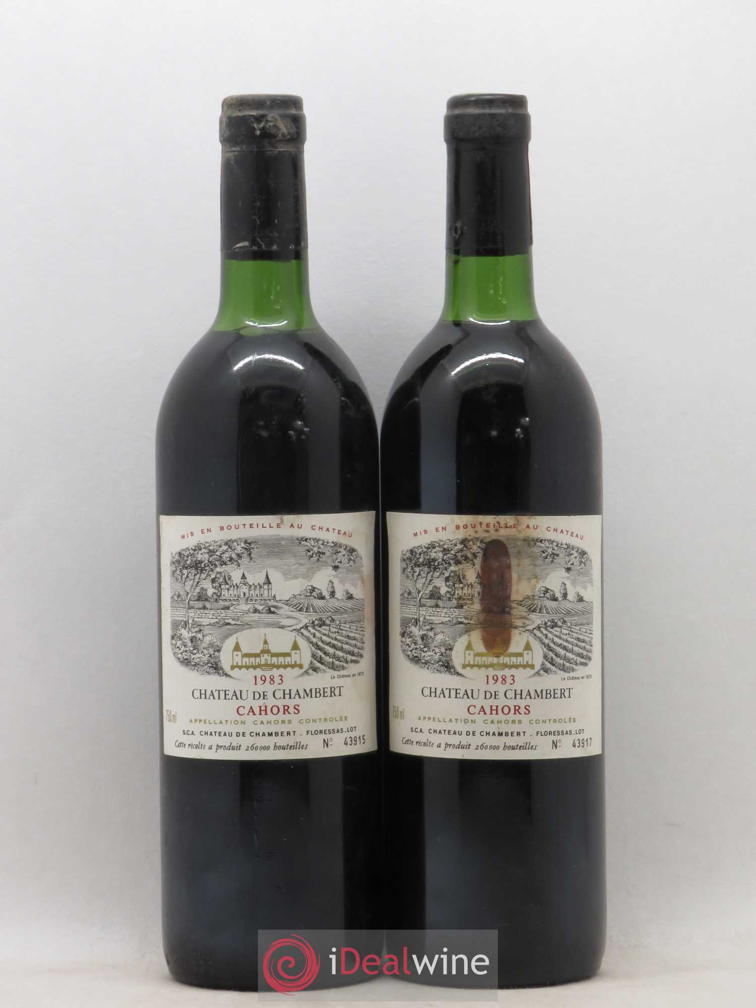 Cahors Château de Chambert 1983 - Lot de 2 bouteilles - 0