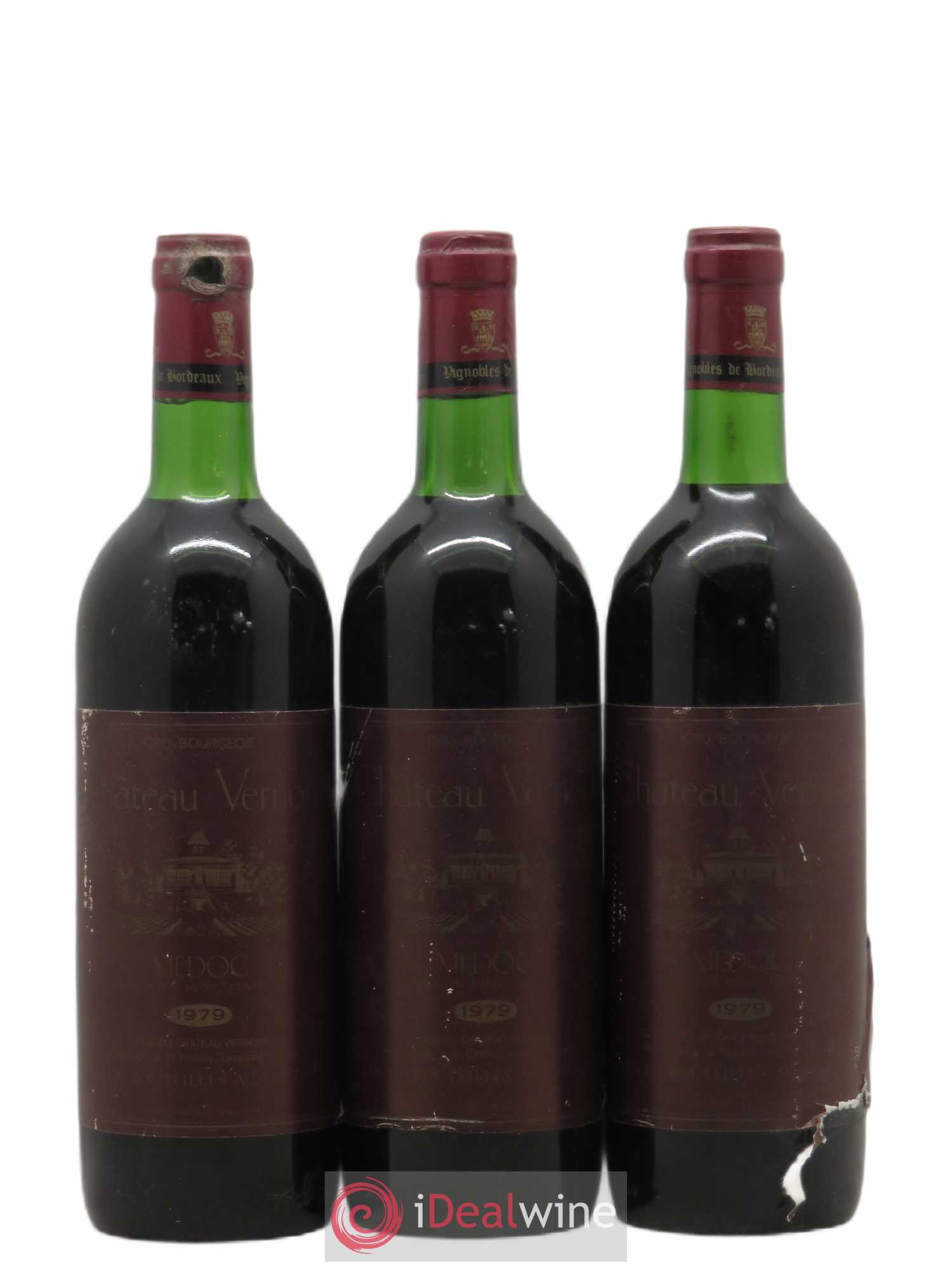 Château Vernous Cru Bourgeois (sans prix de réserve) 1979 - Lot de 3 bouteilles - 0