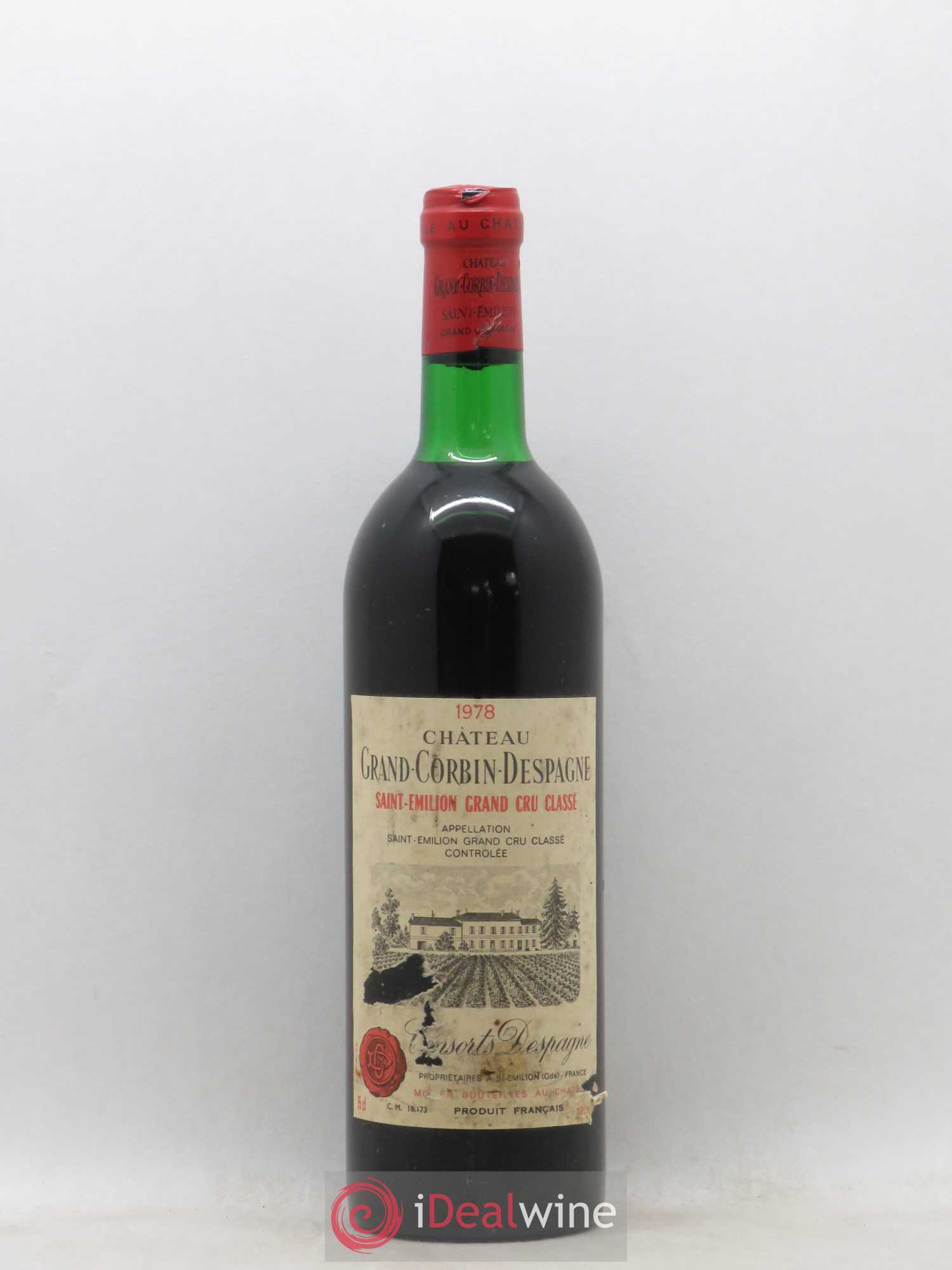Château Grand Corbin Grand Cru Classé 1978 - Lot de 1 bouteille - 0