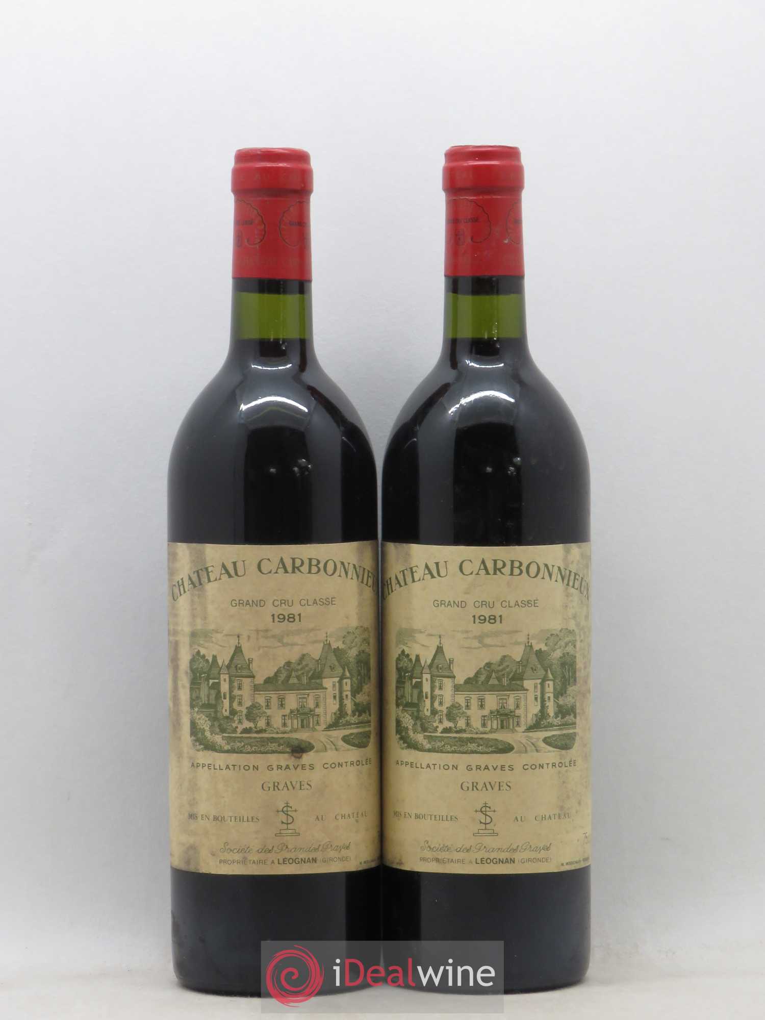 Château Carbonnieux Cru Classé de Graves 1981 - Lot de 2 bouteilles - 0
