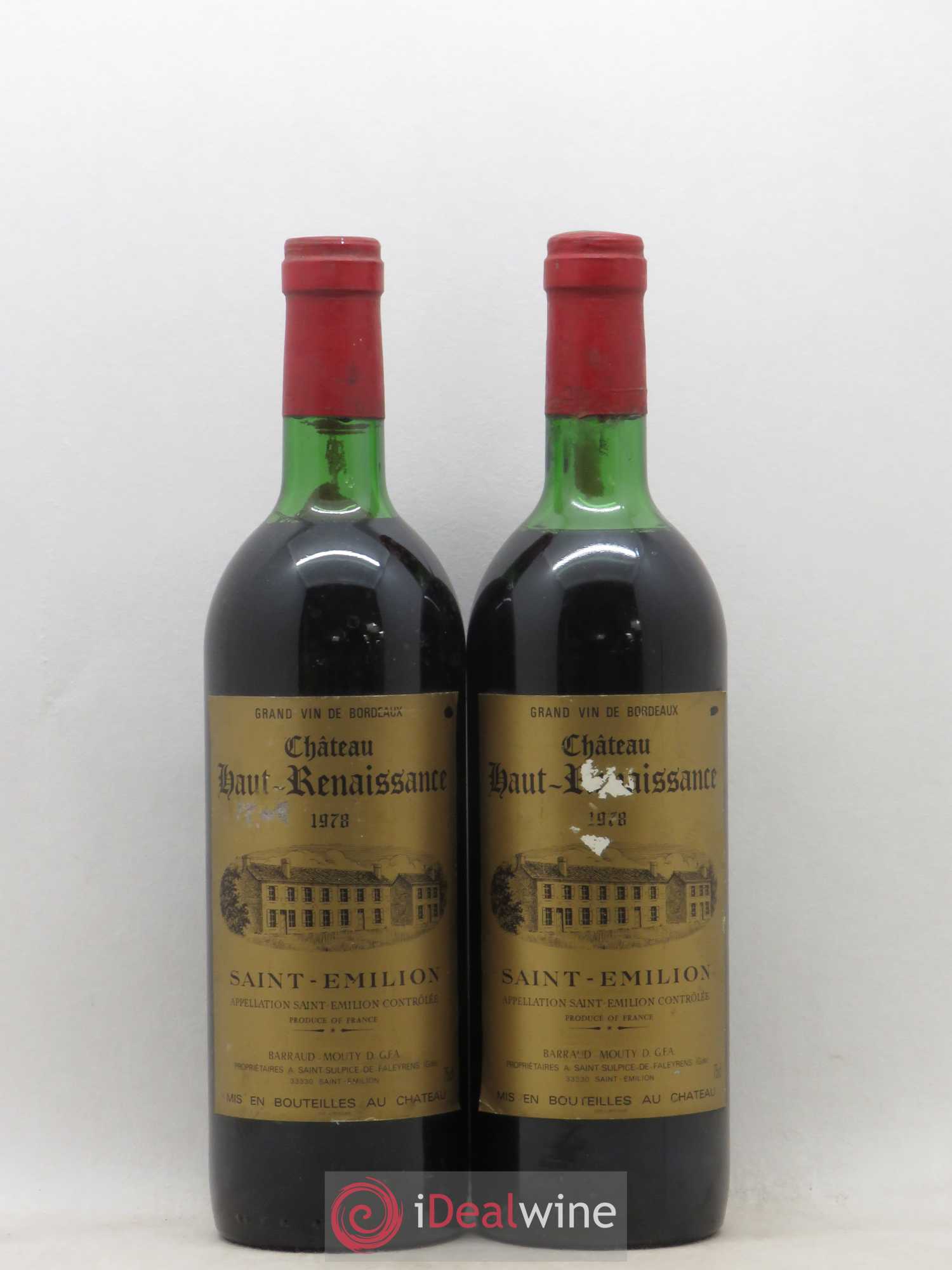 Saint-Émilion Chateau Haut-Renaissance 1978 - Lot de 2 bouteilles - 0