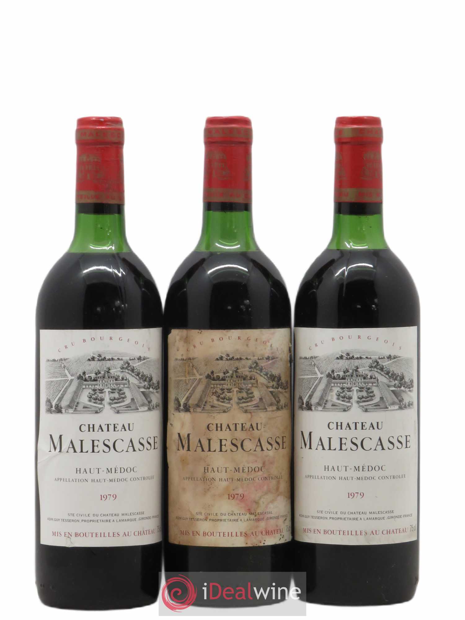 Château Malescasse Cru Bourgeois Exceptionnel (sans prix de réserve) 1979 - Lot de 3 bouteilles - 0
