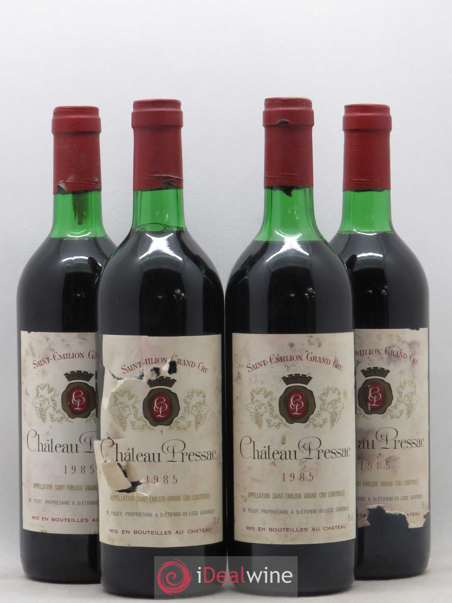 Château de Pressac Grand Cru Classé 1985 - Lot de 4 bouteilles - 0