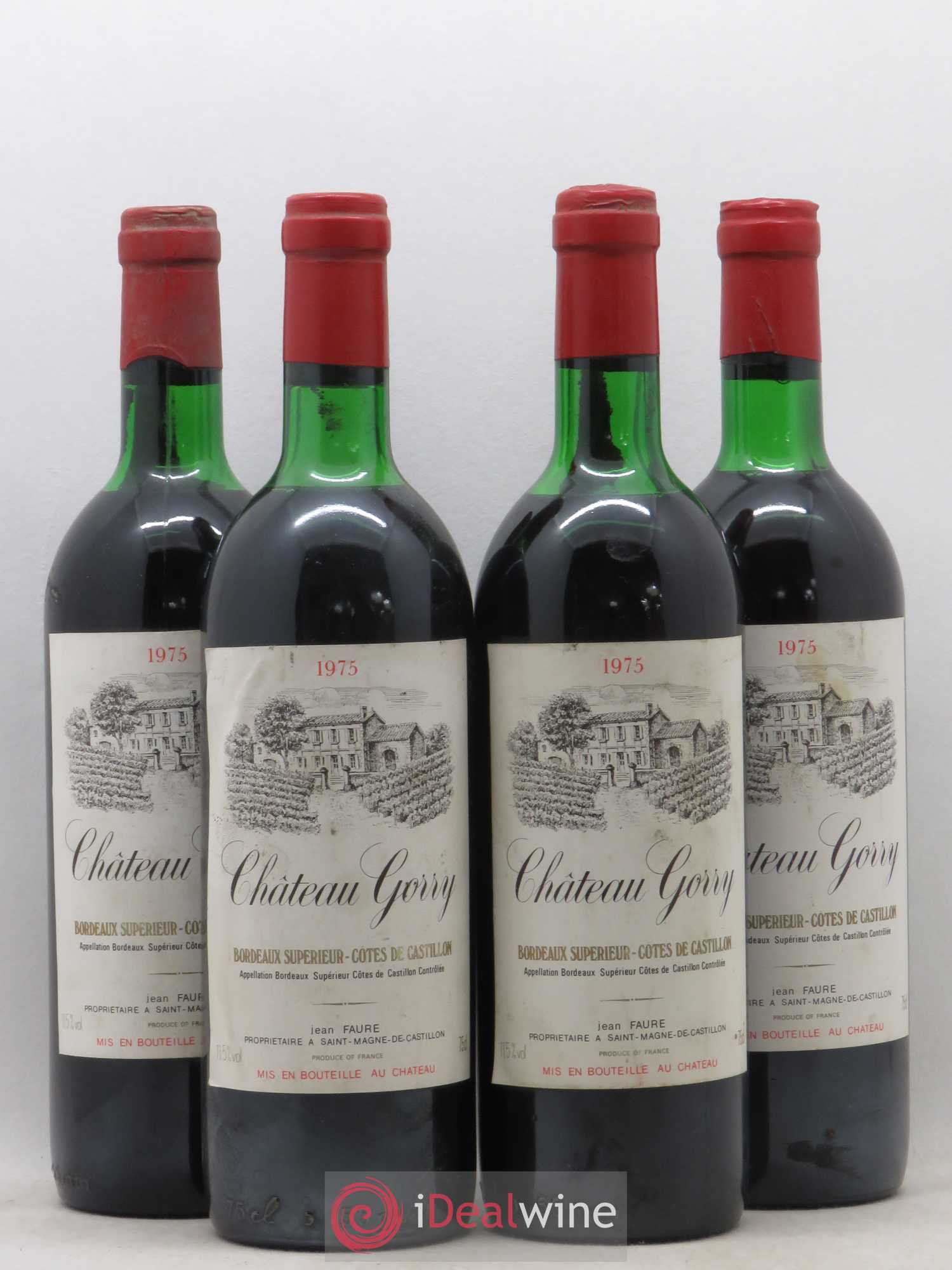 Castillon-Côtes-de-Bordeaux (Côtes-de-Castillon) Château Gorry 1975 - Lot de 4 bouteilles - 0