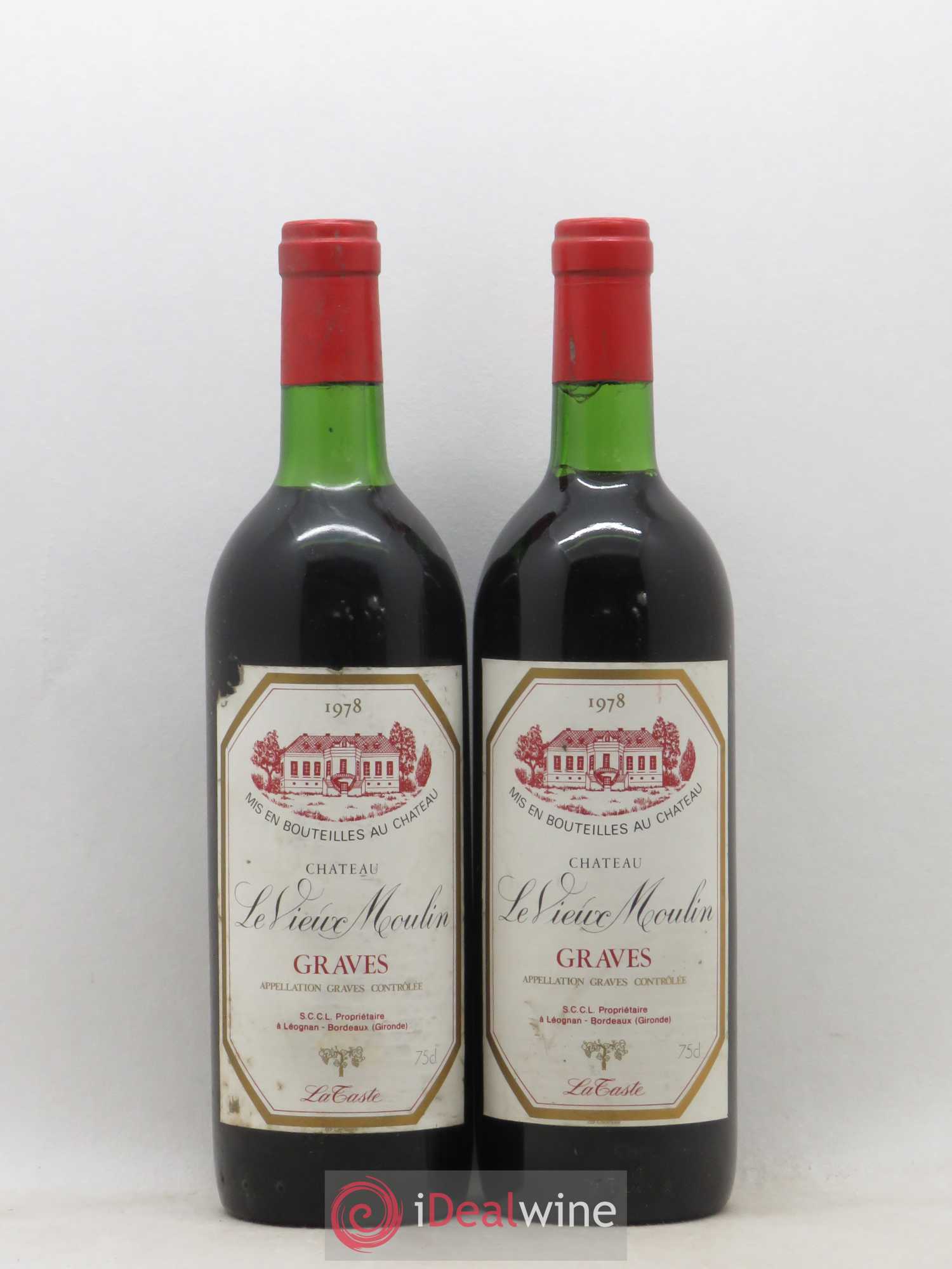 Graves Château Le Vieux Moulin 1978 - Posten von 2 Flaschen - 0