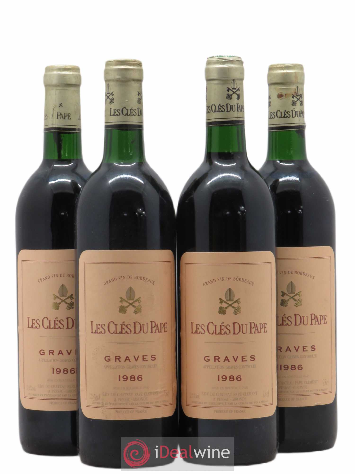 Graves Les Clés du Pape de Pape Clément (sans prix de réserve) 1986 - Posten von 4 Flaschen - 0