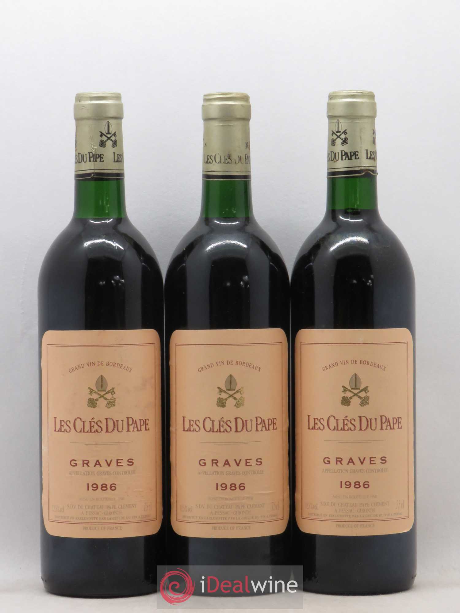 Graves Les Clés du Pape de Pape Clément 1986 - Posten von 3 Flaschen - 0