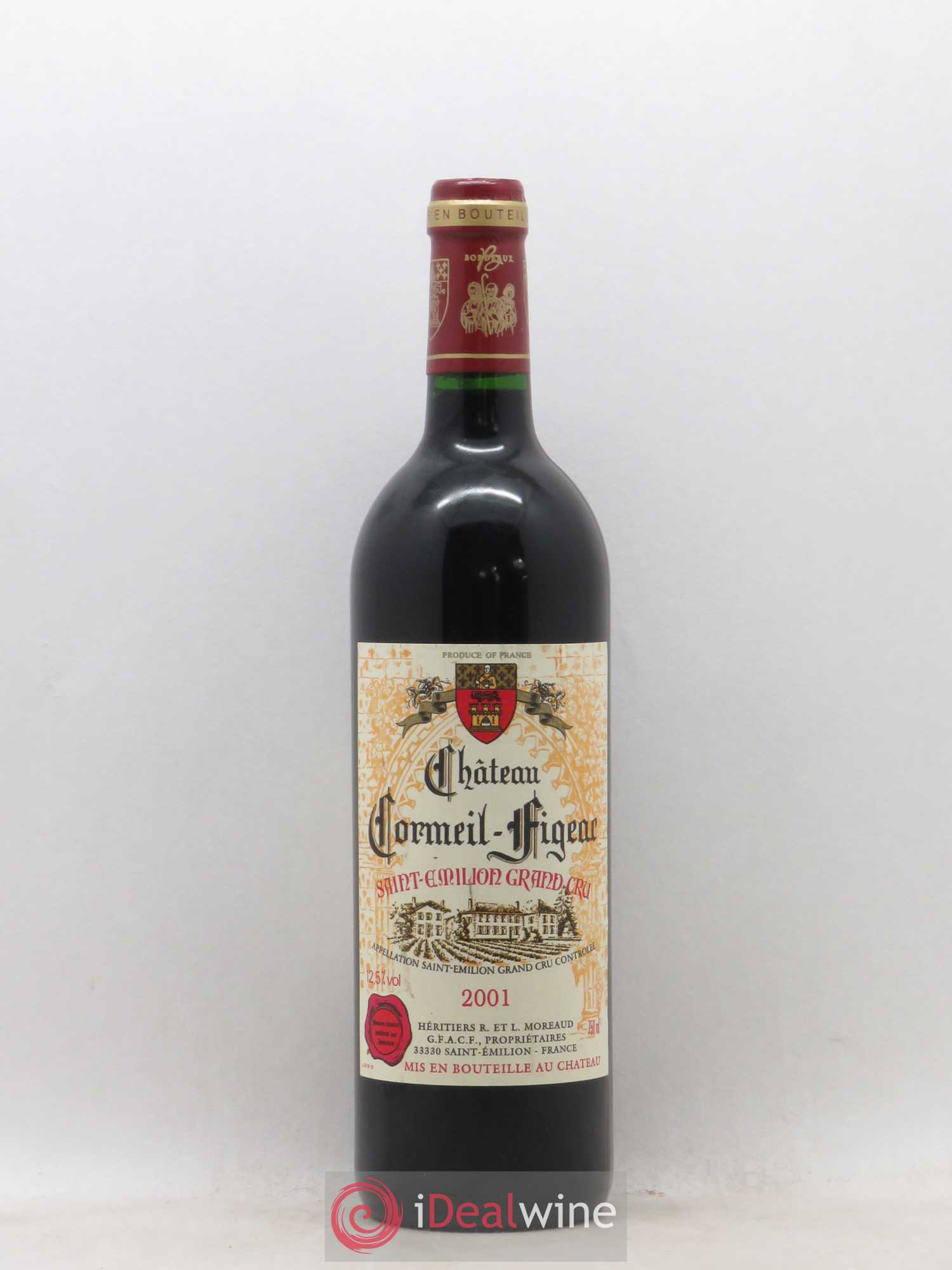 Château Cormeil Figeac Saint Emilion Grand Cru 2001 - Lot de 1 bouteille - 0