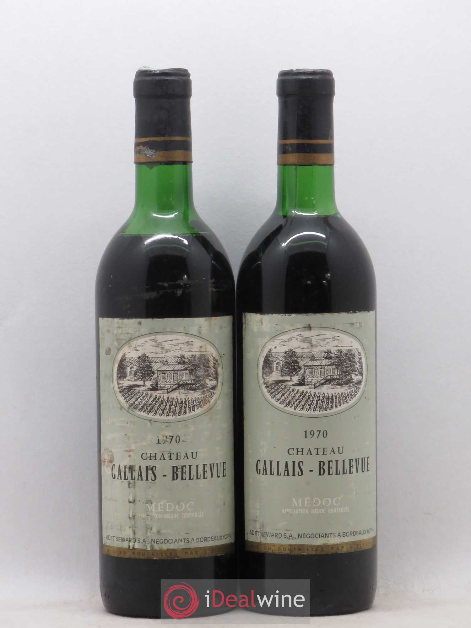 Médoc Château Gallais Bellevue 1970 - Posten von 2 Flaschen - 0