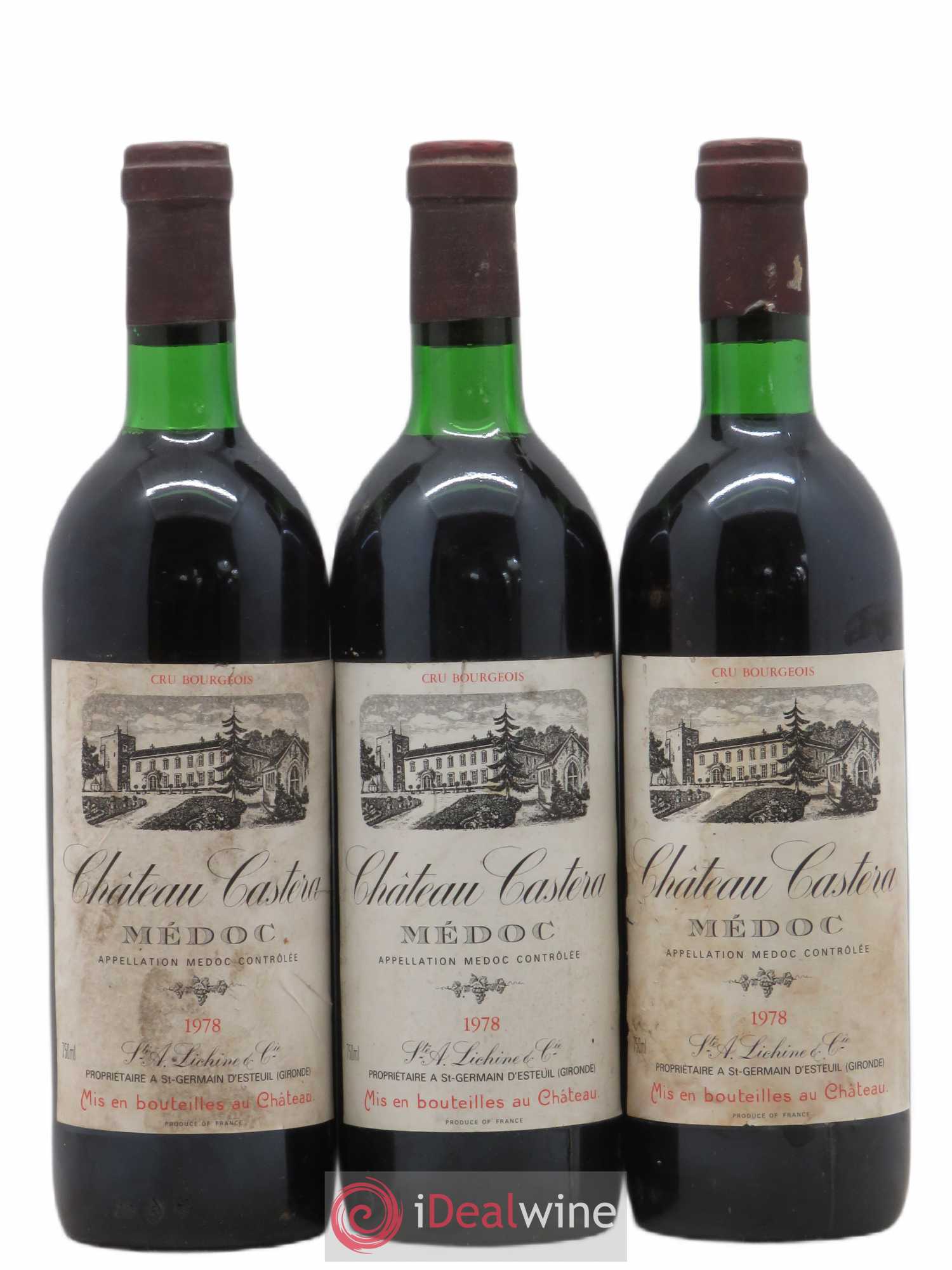 Château Castera Cru Bourgeois (sans prix de réserve) 1978 - Lot de 3 bouteilles - 0