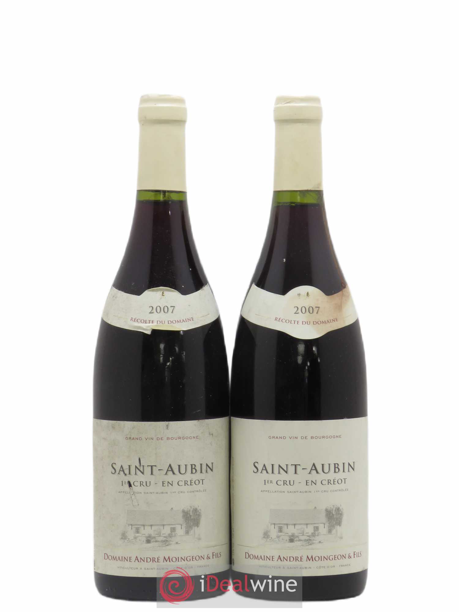 Saint-Aubin 1er Cru En Creot Domaine Andre Moingeon 2007 - Lot de 2 bouteilles - 0