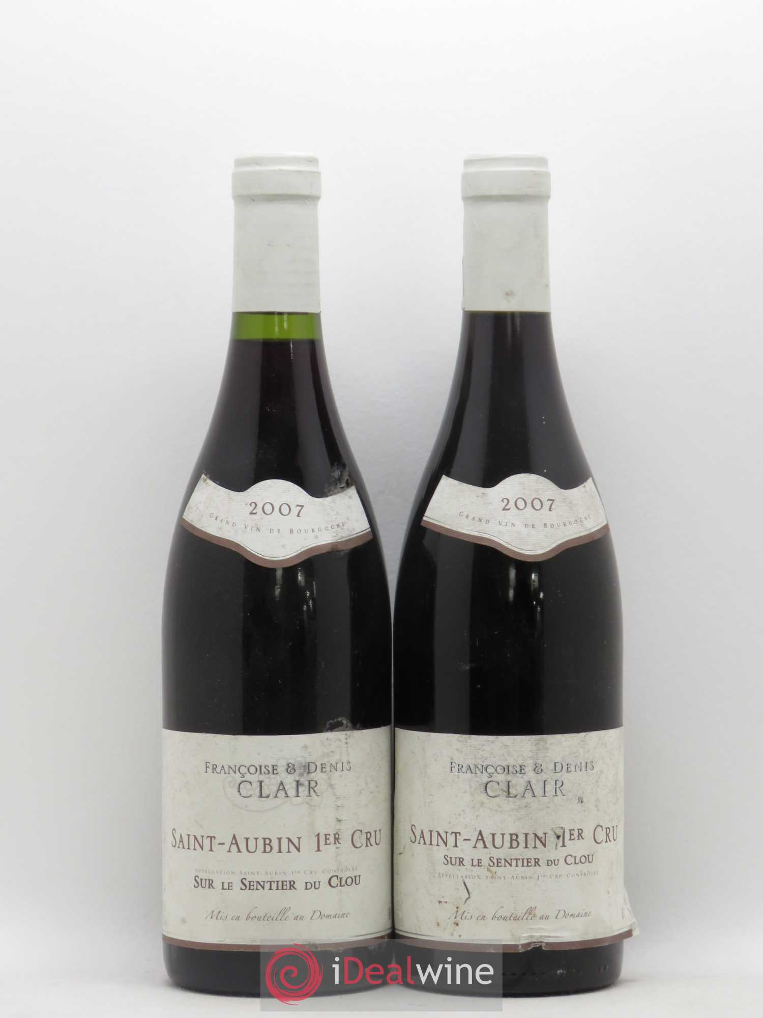 Saint-Aubin 1er Cru Sur Le Sentier du Clou Françoise et Denis Clair 2007 - Posten von 2 Flaschen - 0