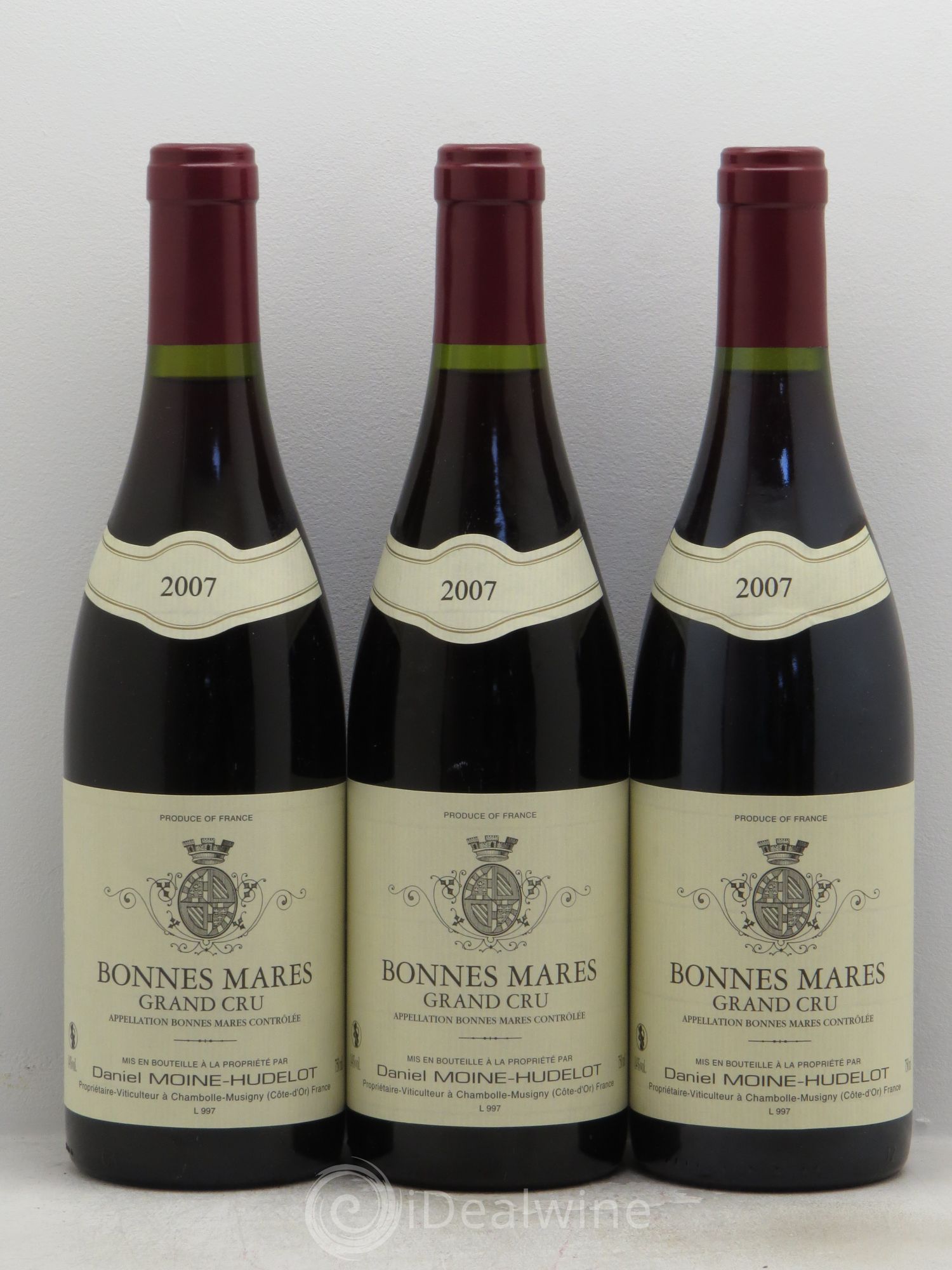 Bonnes-Mares Grand Cru Moine-Hudelot 2007 - Lot de 3 bouteilles - 0