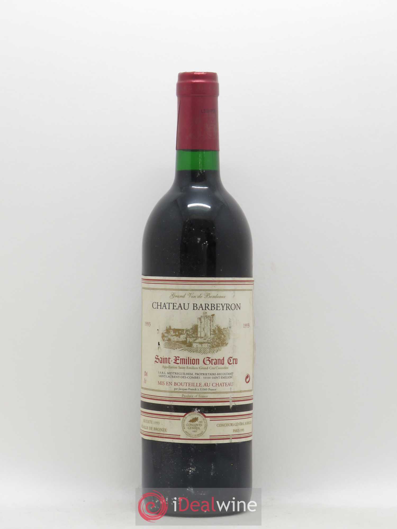 Château Barbeyron 1993 - Lot de 1 bouteille - 0