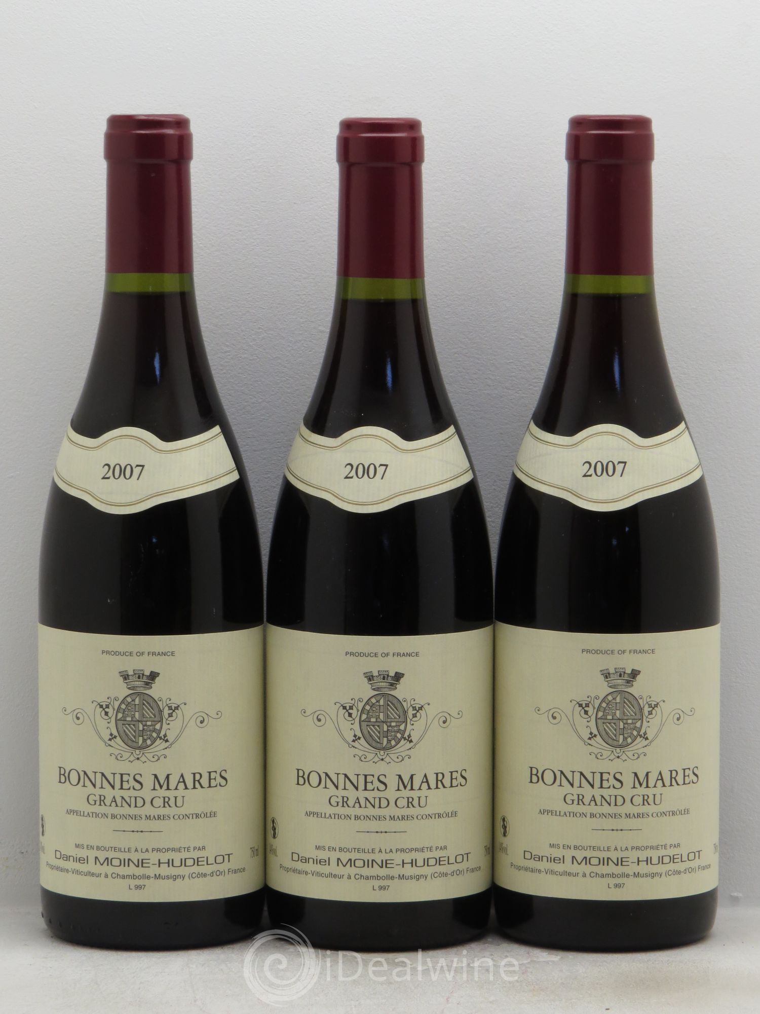 Bonnes-Mares Grand Cru Moine-Hudelot 2007 - Lot de 3 bouteilles - 0
