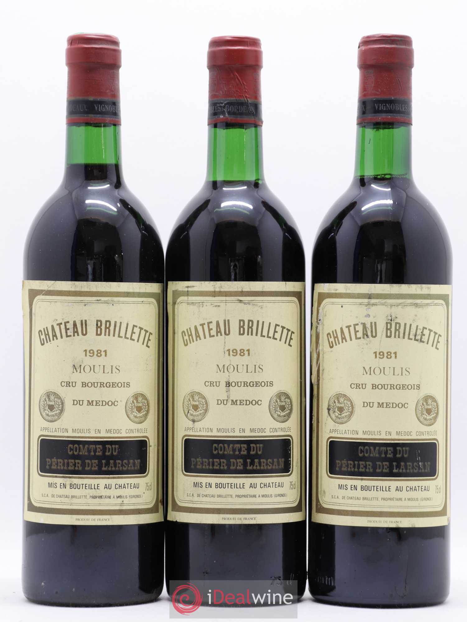 Château Brillette Cru Bourgeois 1981 - Lot de 6 bouteilles - 1