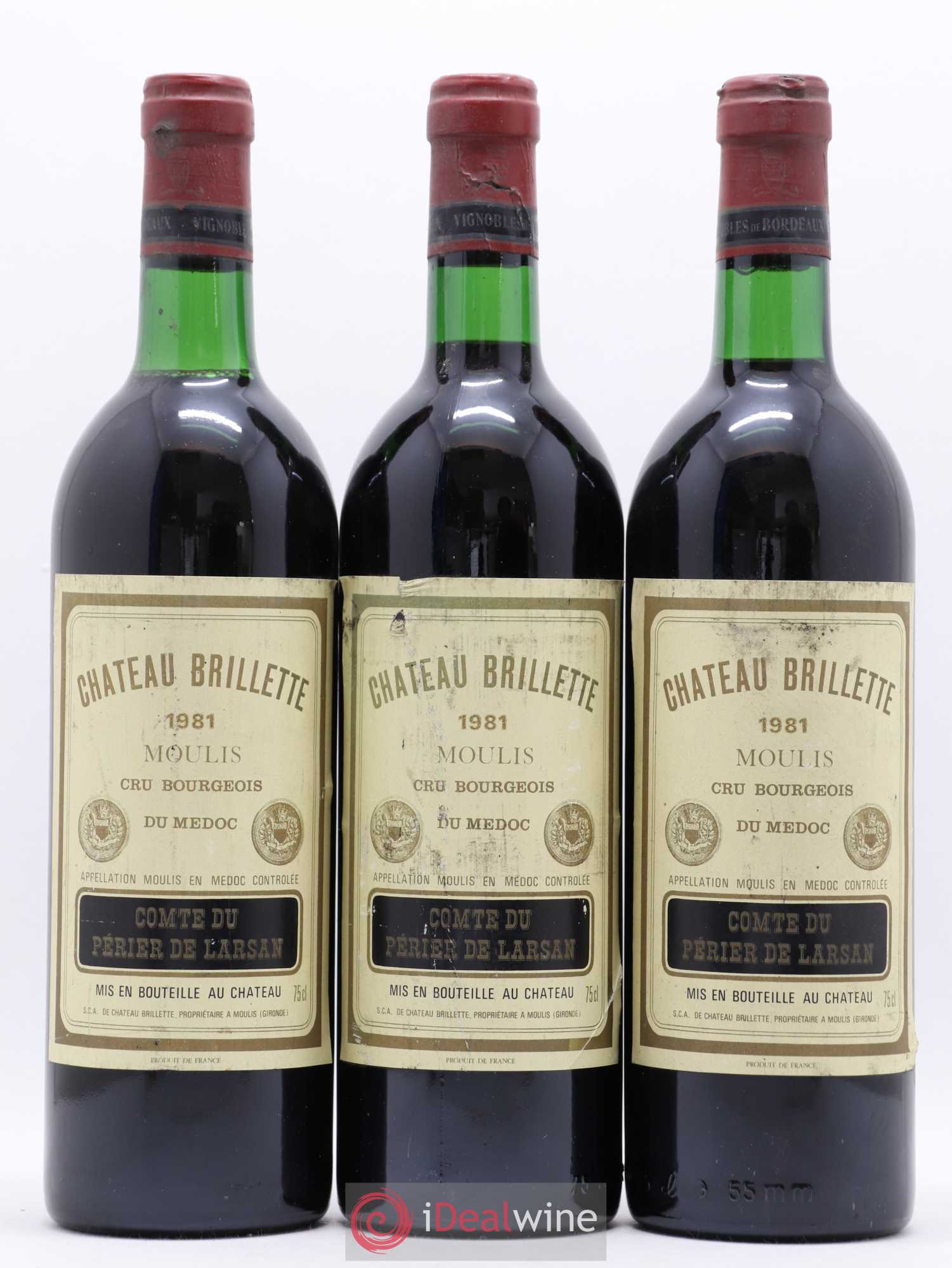 Château Brillette Cru Bourgeois 1981 - Lot de 6 bouteilles - 2