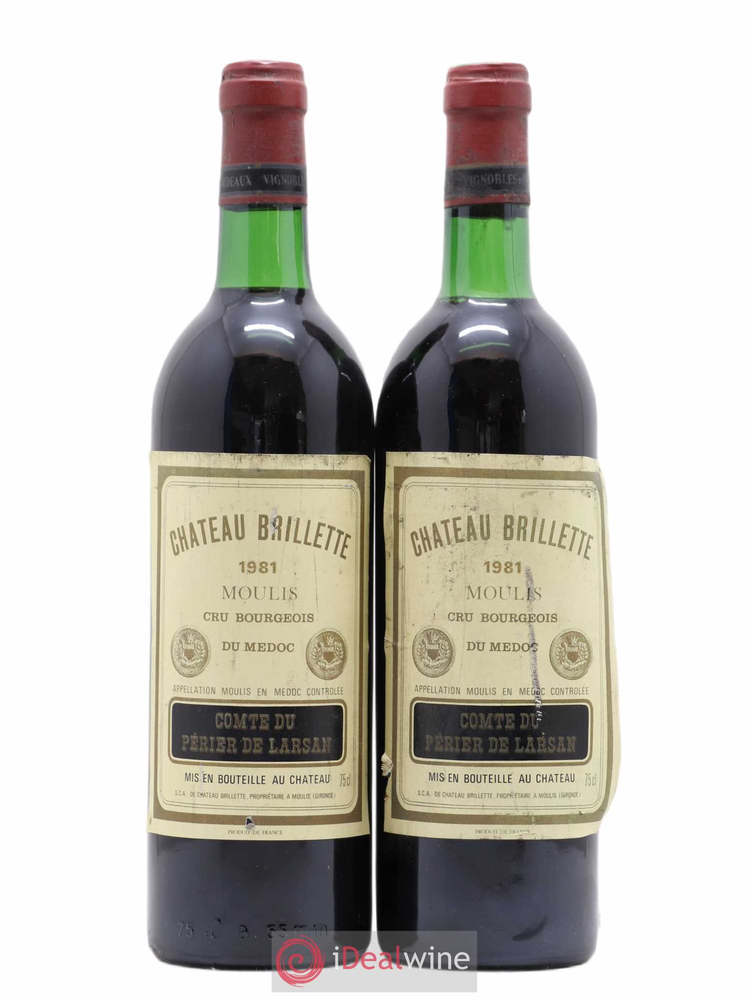 Château Brillette Cru Bourgeois 1981 - Lot de 2 bouteilles - 0