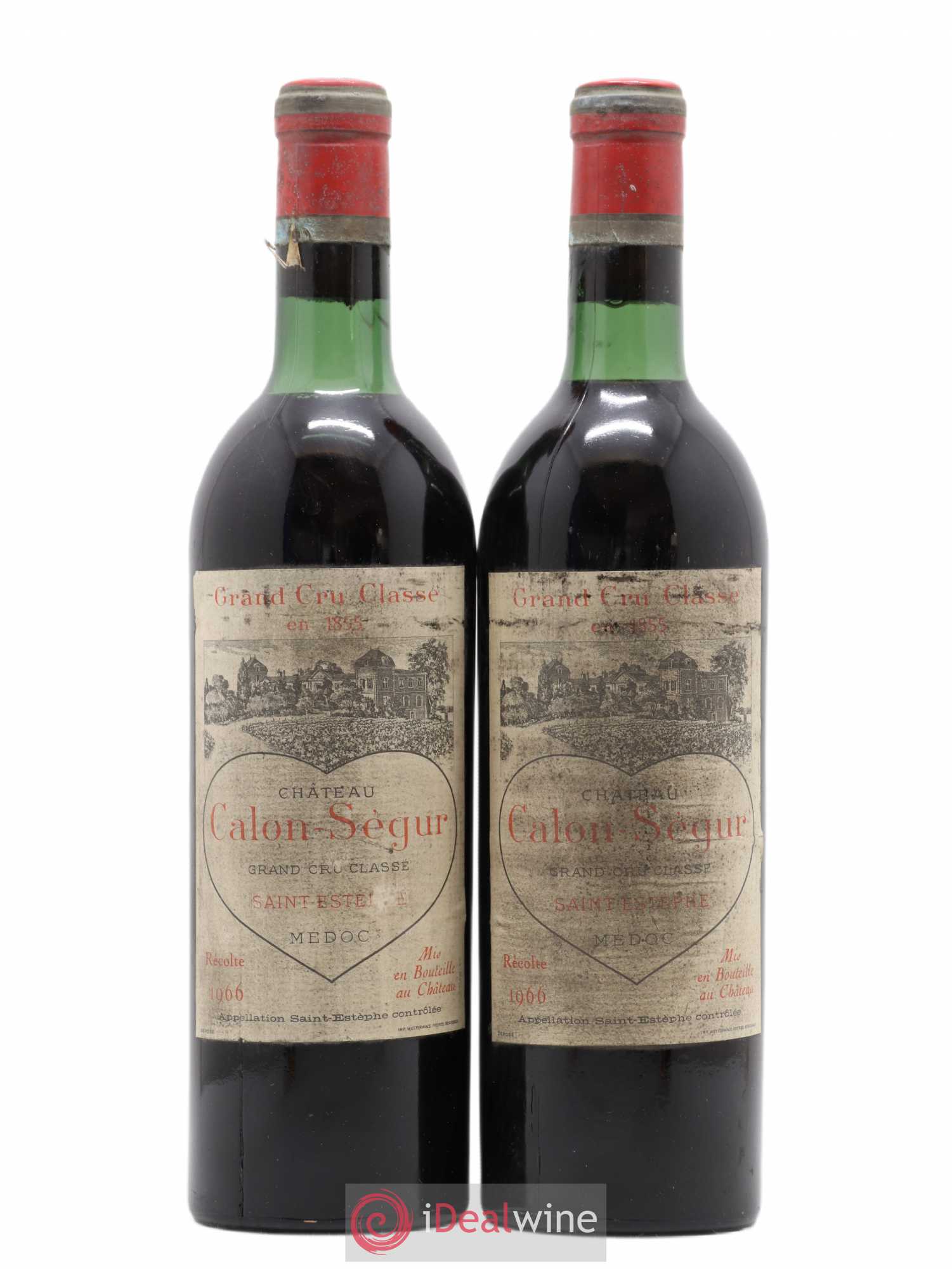 Château Calon Ségur 3ème Grand Cru Classé 1966 - Lot de 2 bouteilles - 0