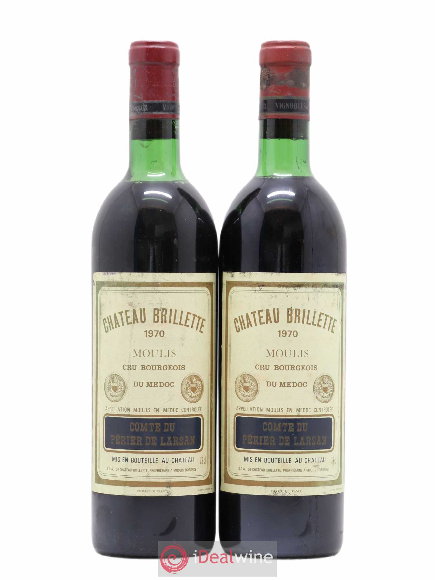 Château Brillette Cru Bourgeois (sans prix de réserve) 1970 - Lot de 2 bouteilles - 0