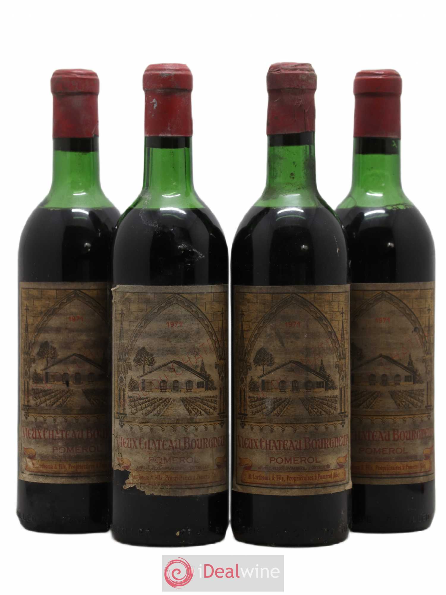 Vieux Château Bourgneuf 1971 - Lot de 4 bouteilles - 0