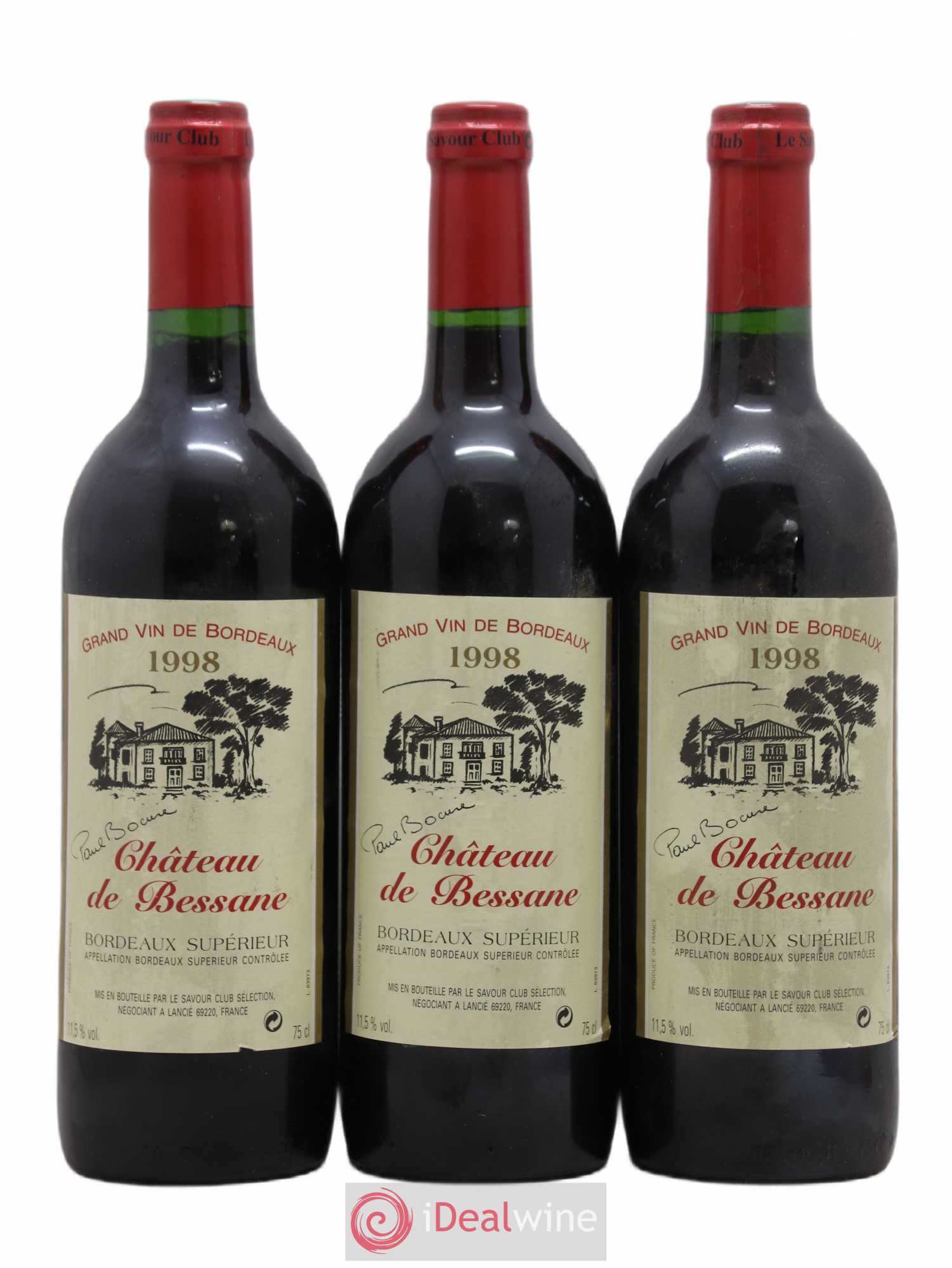 Château La Bessane 1998 - Lot de 3 bouteilles - 0