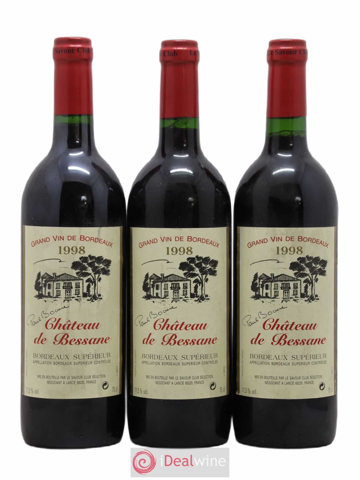 Château La Bessane 1998 - Lot de 3 bouteilles - 0