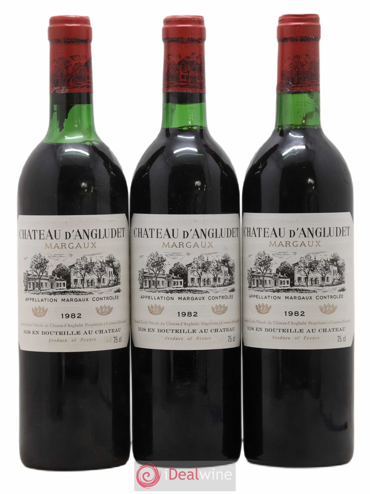 Château d' Angludet Cru Bourgeois 1982 - Lot de 3 bouteilles - 0