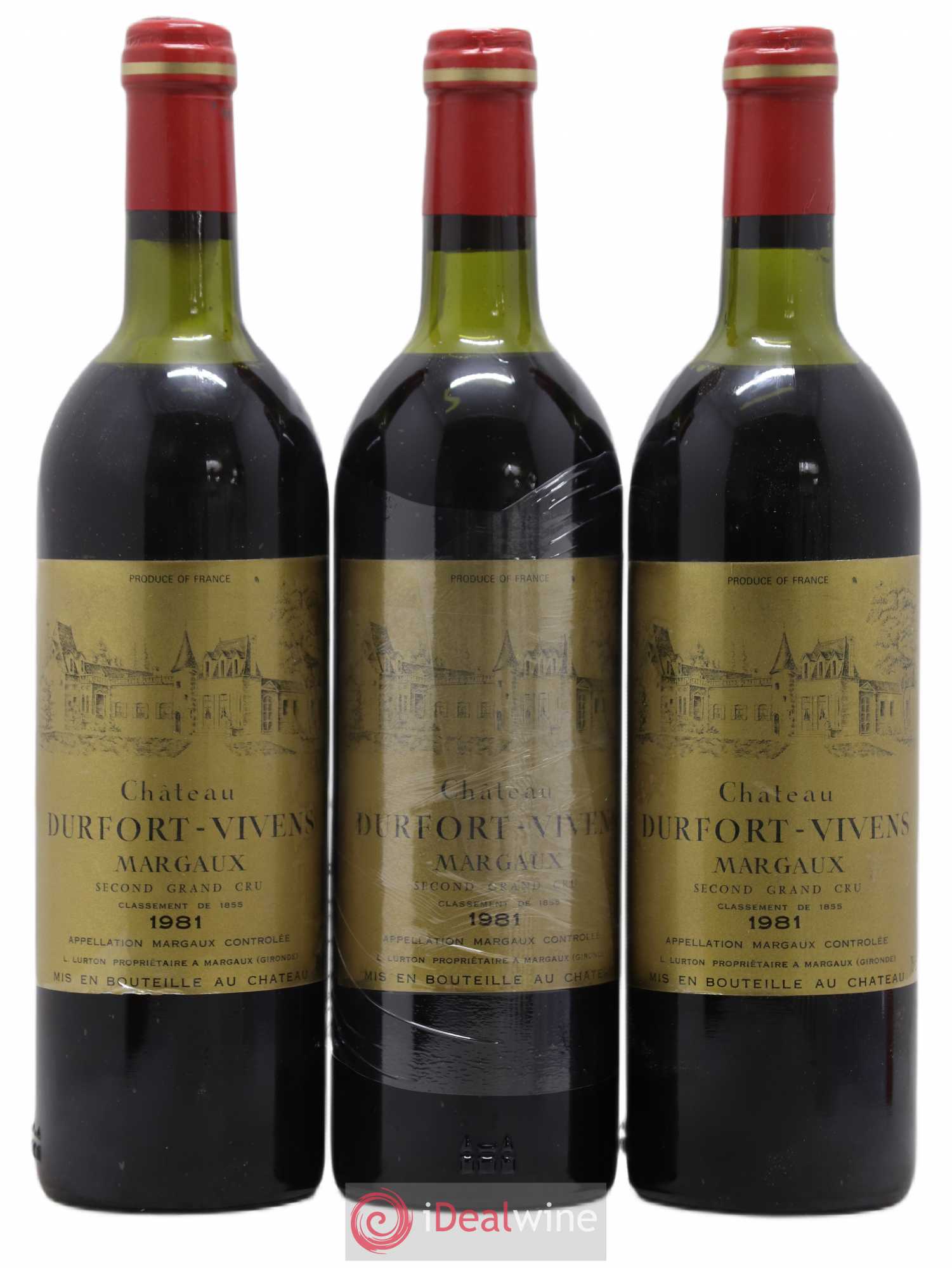 Château Durfort Vivens 2ème Grand Cru Classé 1981 - Lot de 3 bouteilles - 0