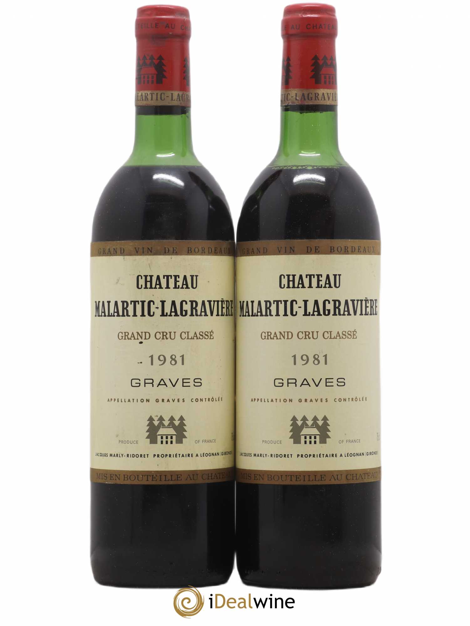 Château Malartic-Lagravière Cru Classé de Graves 1981 - Lot de 2 bouteilles - 0