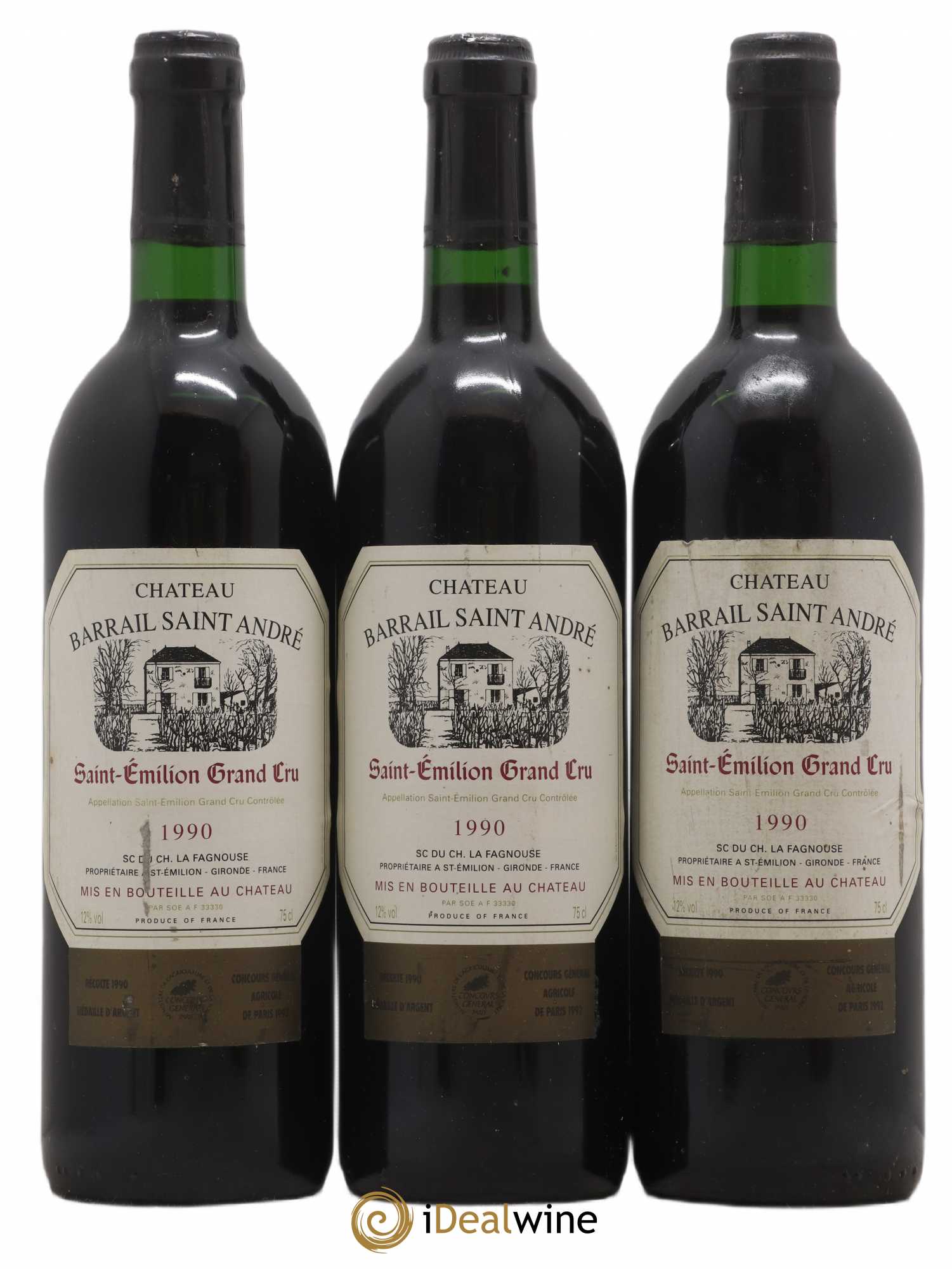 Saint-Émilion Grand Cru Château Barrail Saint André 1990 - Posten von 3 Flaschen - 0