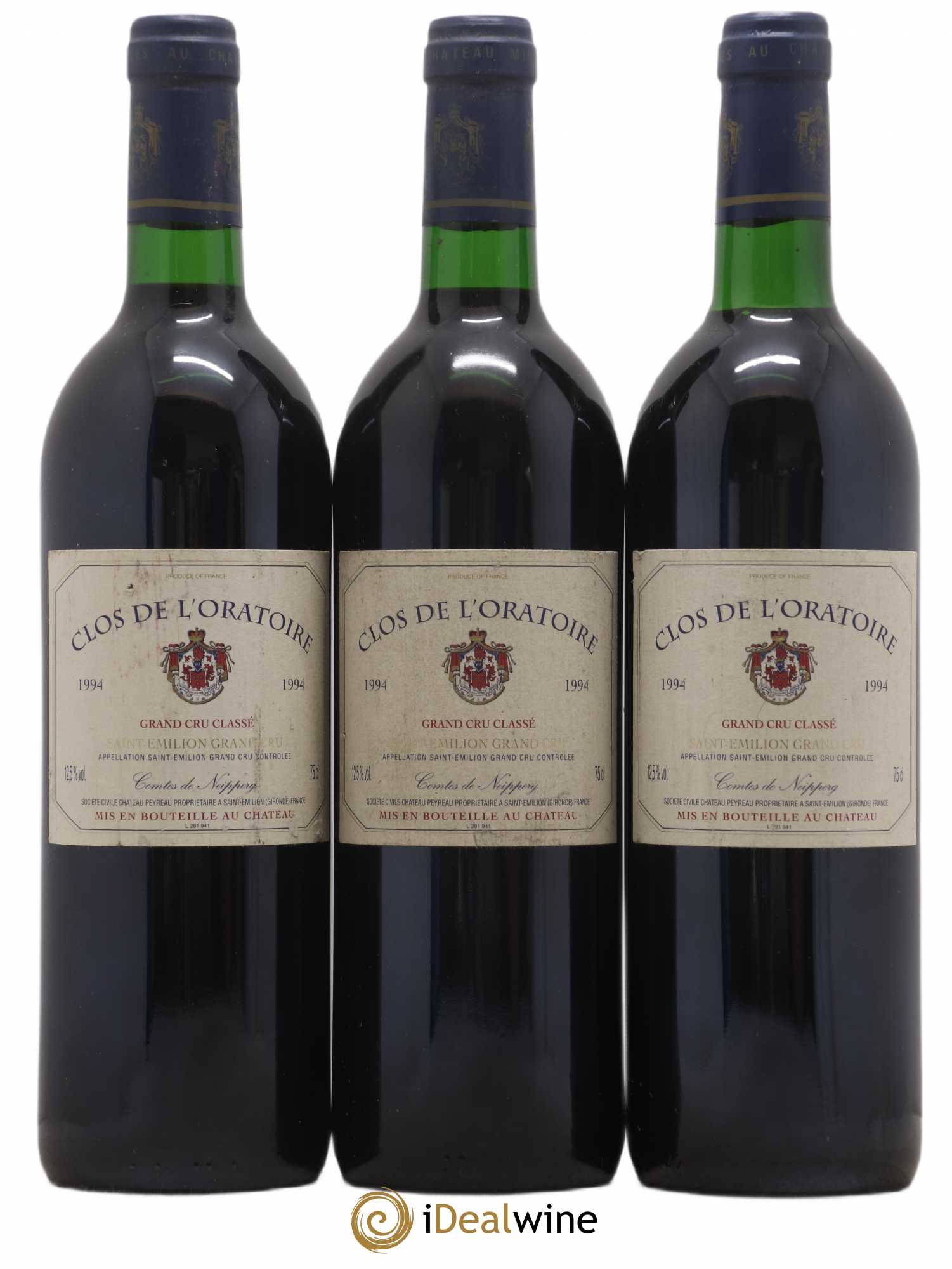 Clos de l'Oratoire Grand Cru Classé (sans prix de réserve) 1994 - Lot de 3 bouteilles - 0