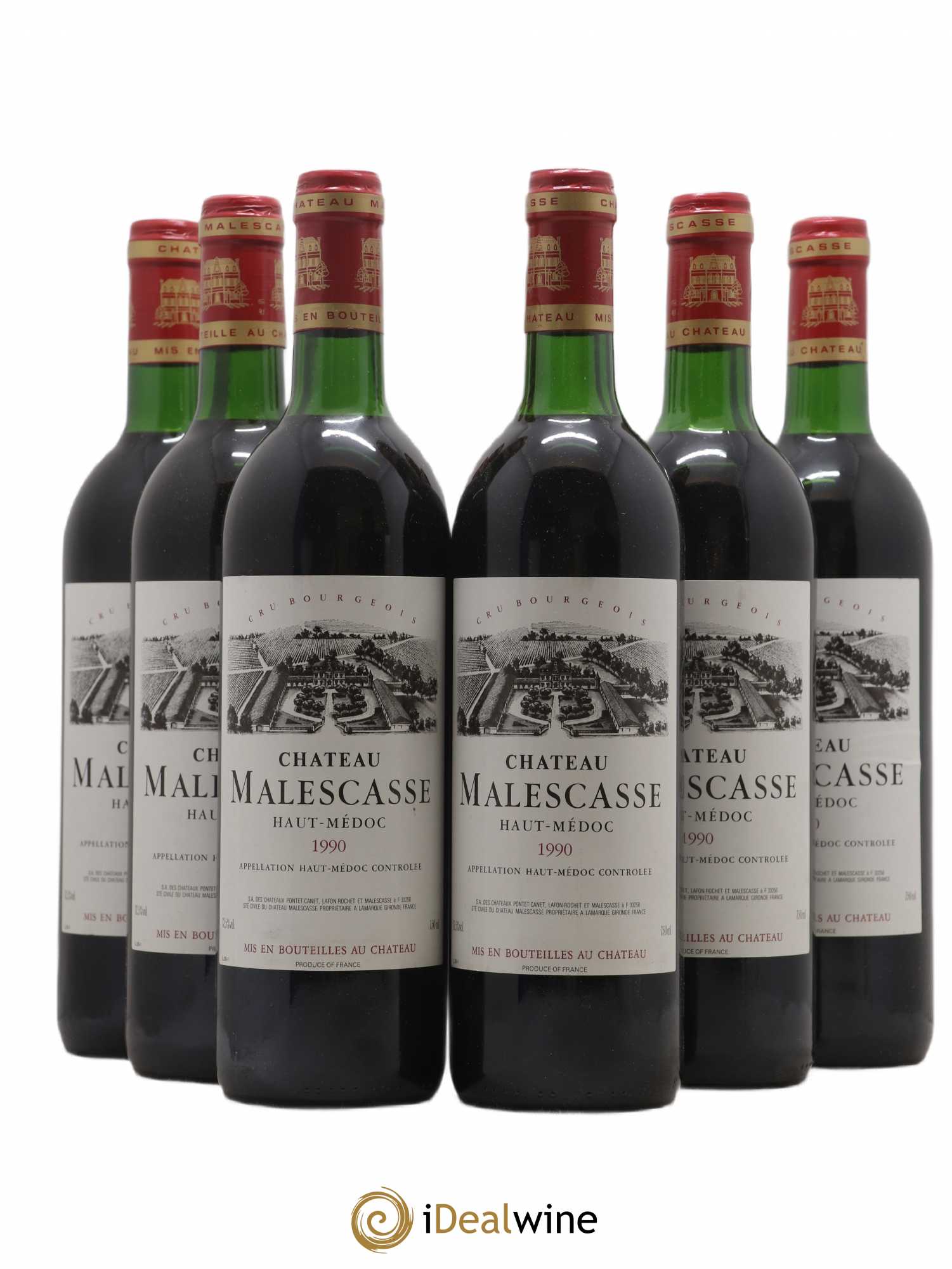 Château Malescasse Cru Bourgeois Exceptionnel 1990 - Lot de 6 bouteilles - 0