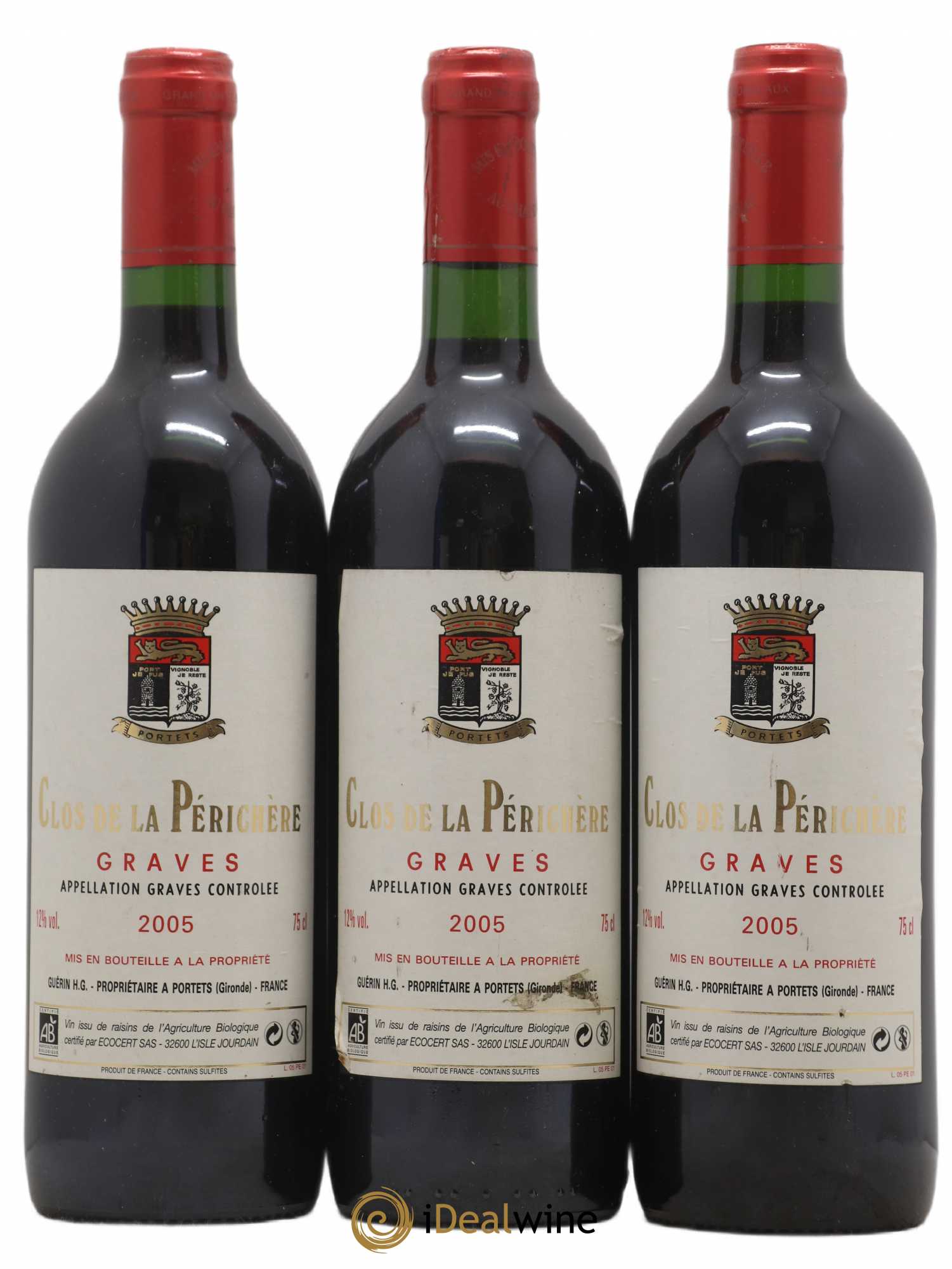 Graves Clos de la Périchère 2005 - Lot de 3 bouteilles - 0