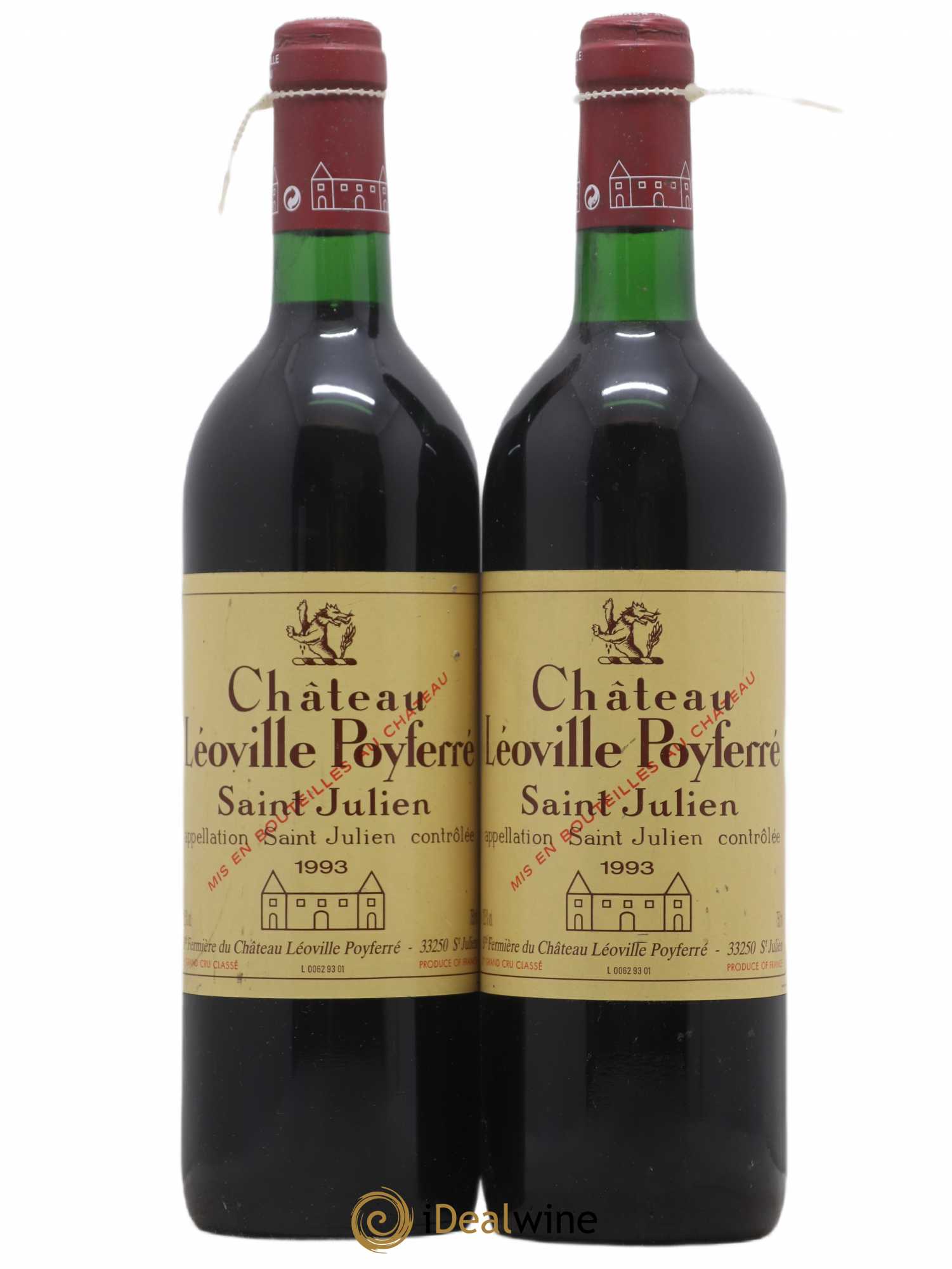 Château Léoville Poyferré 2ème Grand Cru Classé 1993 - Lot de 2 bouteilles - 0