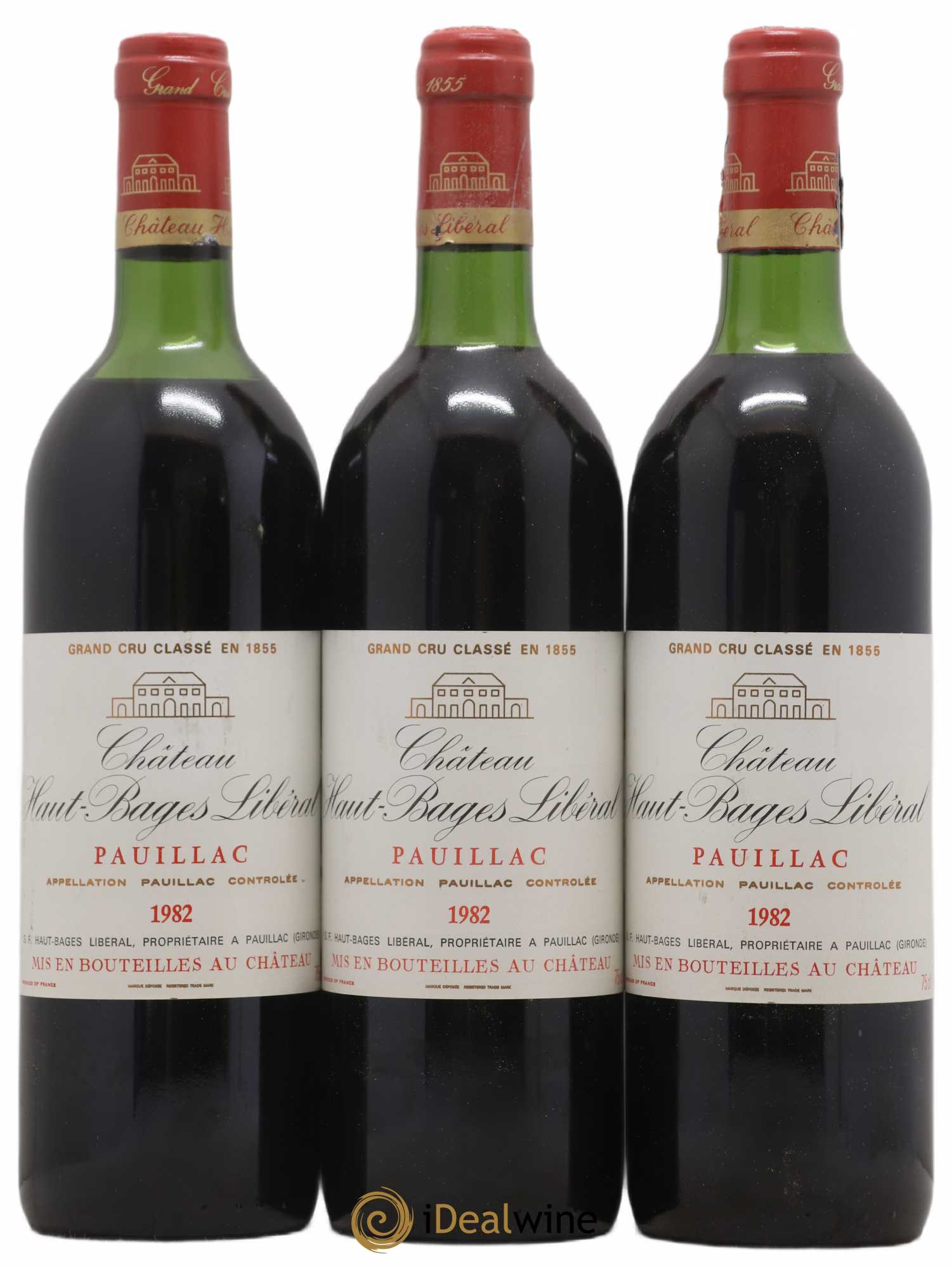 Château Haut Bages Libéral 5ème Grand Cru Classé 1982 - Lot de 3 bouteilles - 0
