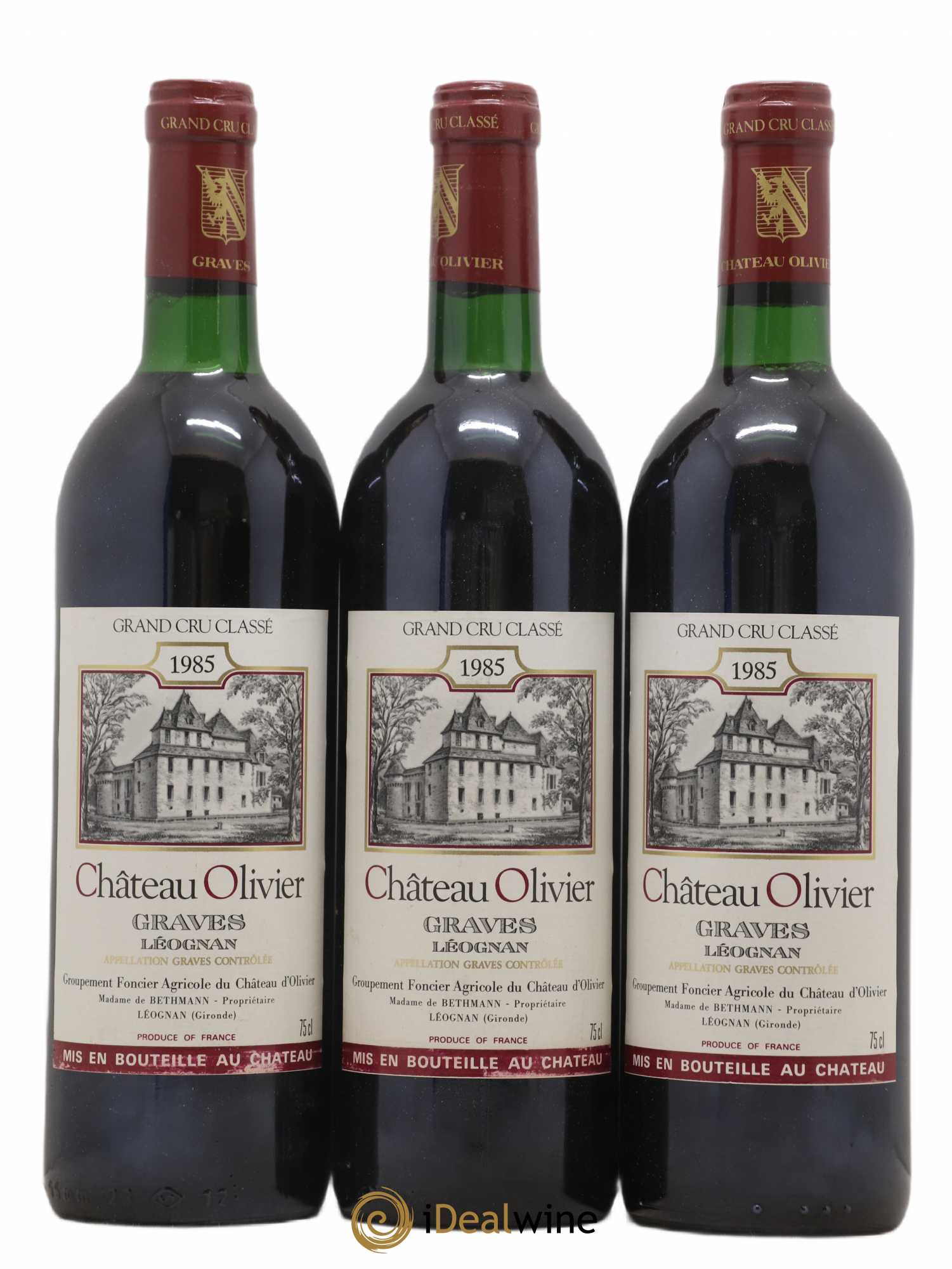 Château Olivier Cru Classé de Graves 1985 - Lot de 6 bouteilles - 1
