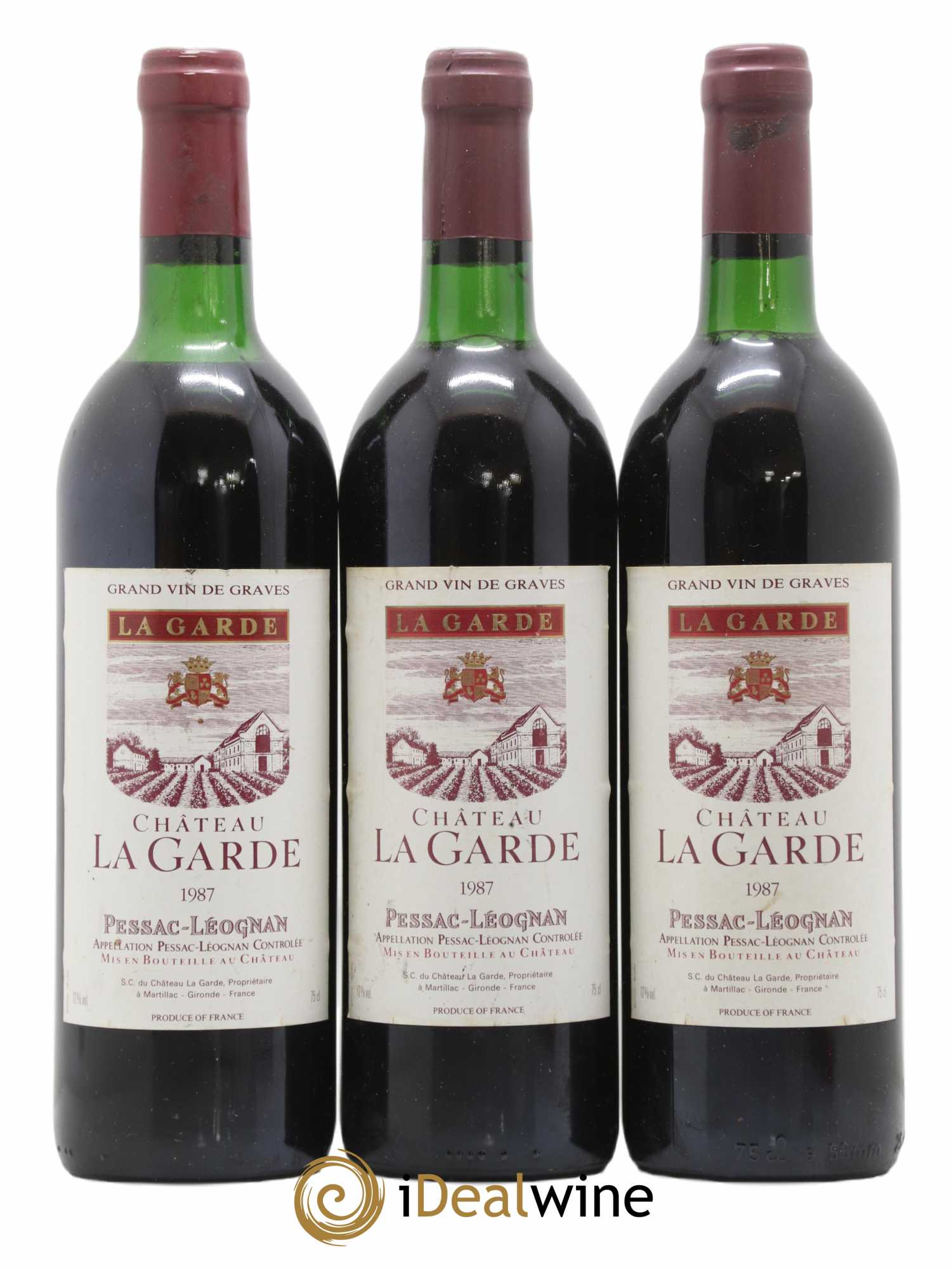Château la Garde (sans prix de réserve) 1987 - Lot de 3 bouteilles - 0