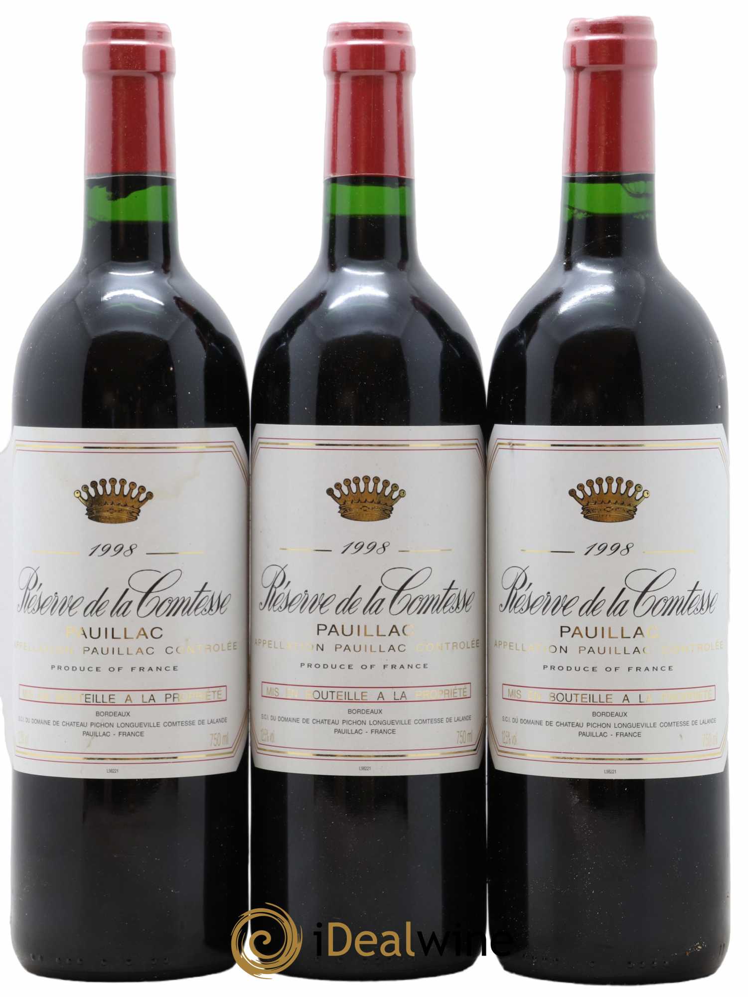 Réserve de la Comtesse Second Vin 1998 - Lot de 3 bouteilles - 0