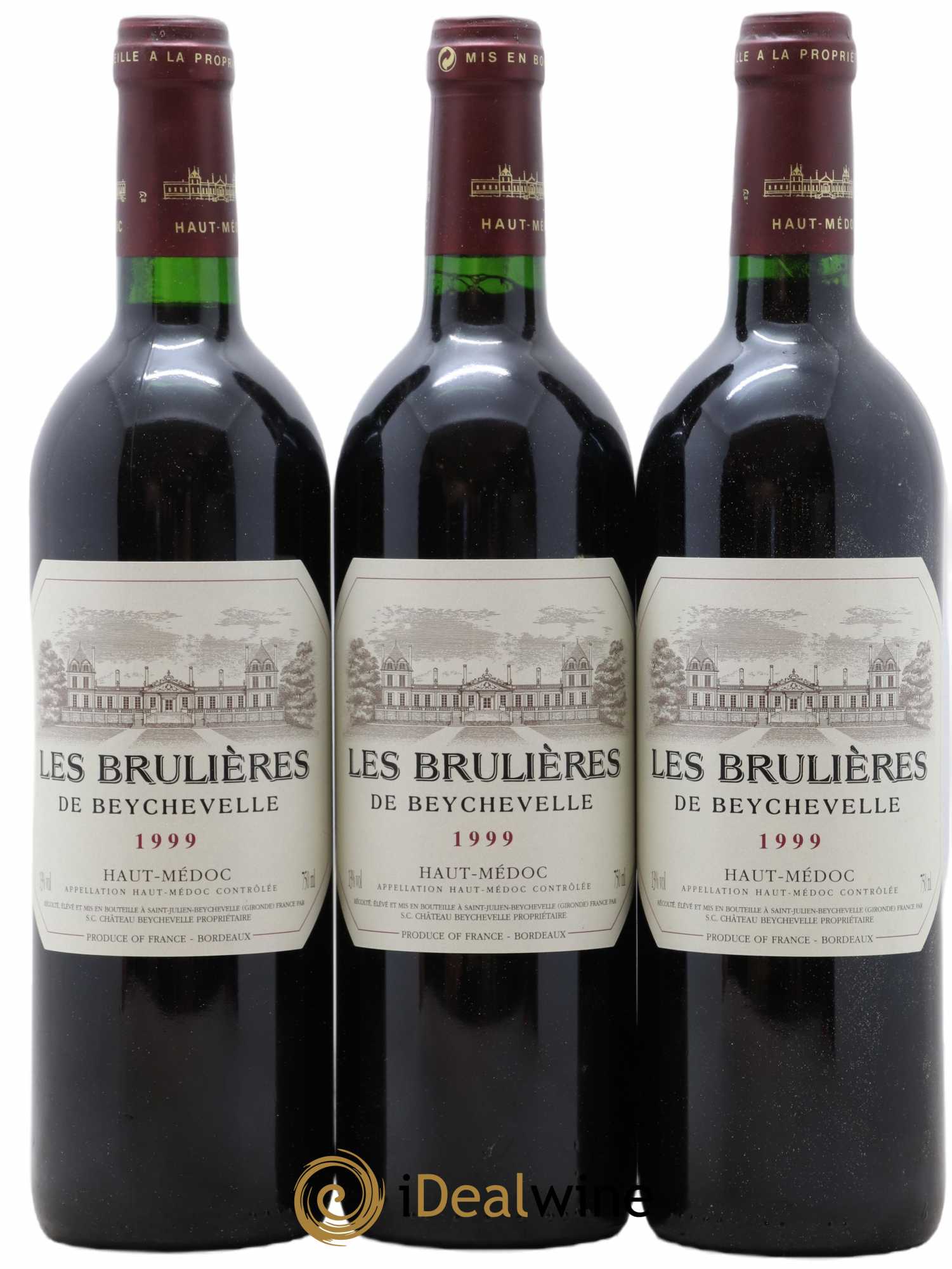 Haut Médoc Les Brulières de Beychevelle 1999 - Posten von 3 Flaschen - 0