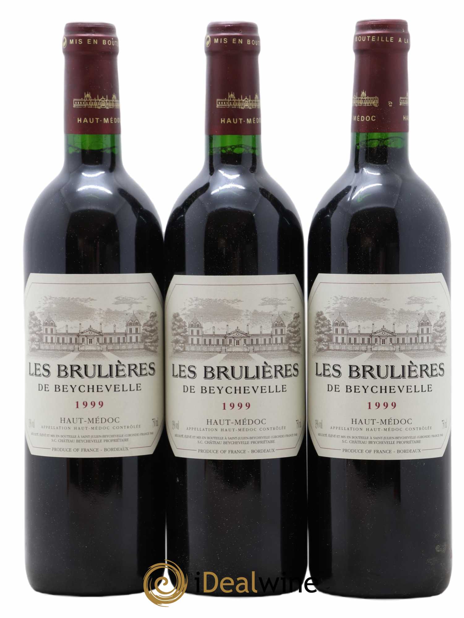 Haut Médoc Les Brulières de Beychevelle 1999 - Posten von 3 Flaschen - 0