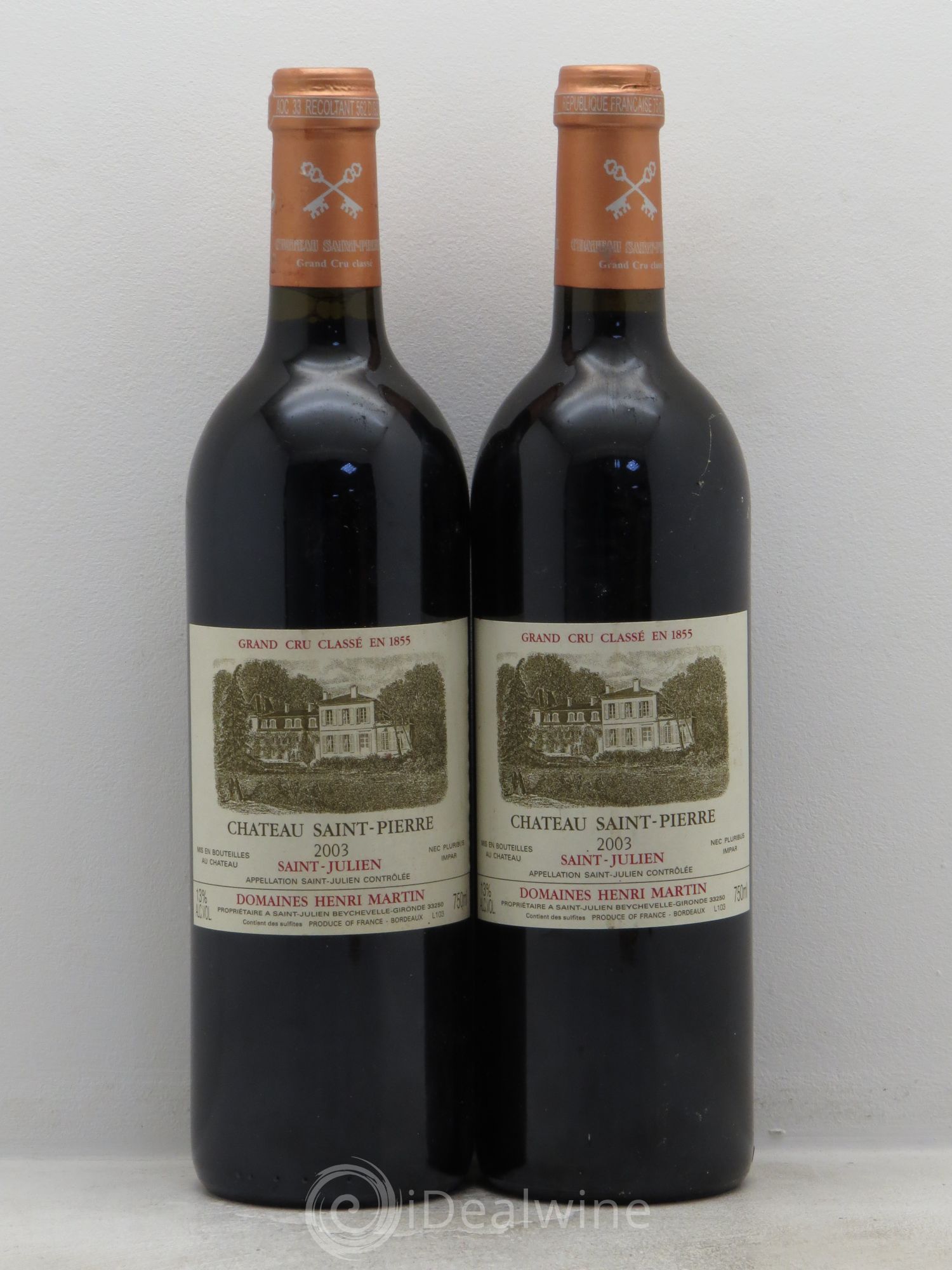 Château Saint-Pierre 4ème Grand Cru Classé 2003 - Lot de 2 bouteilles - 0