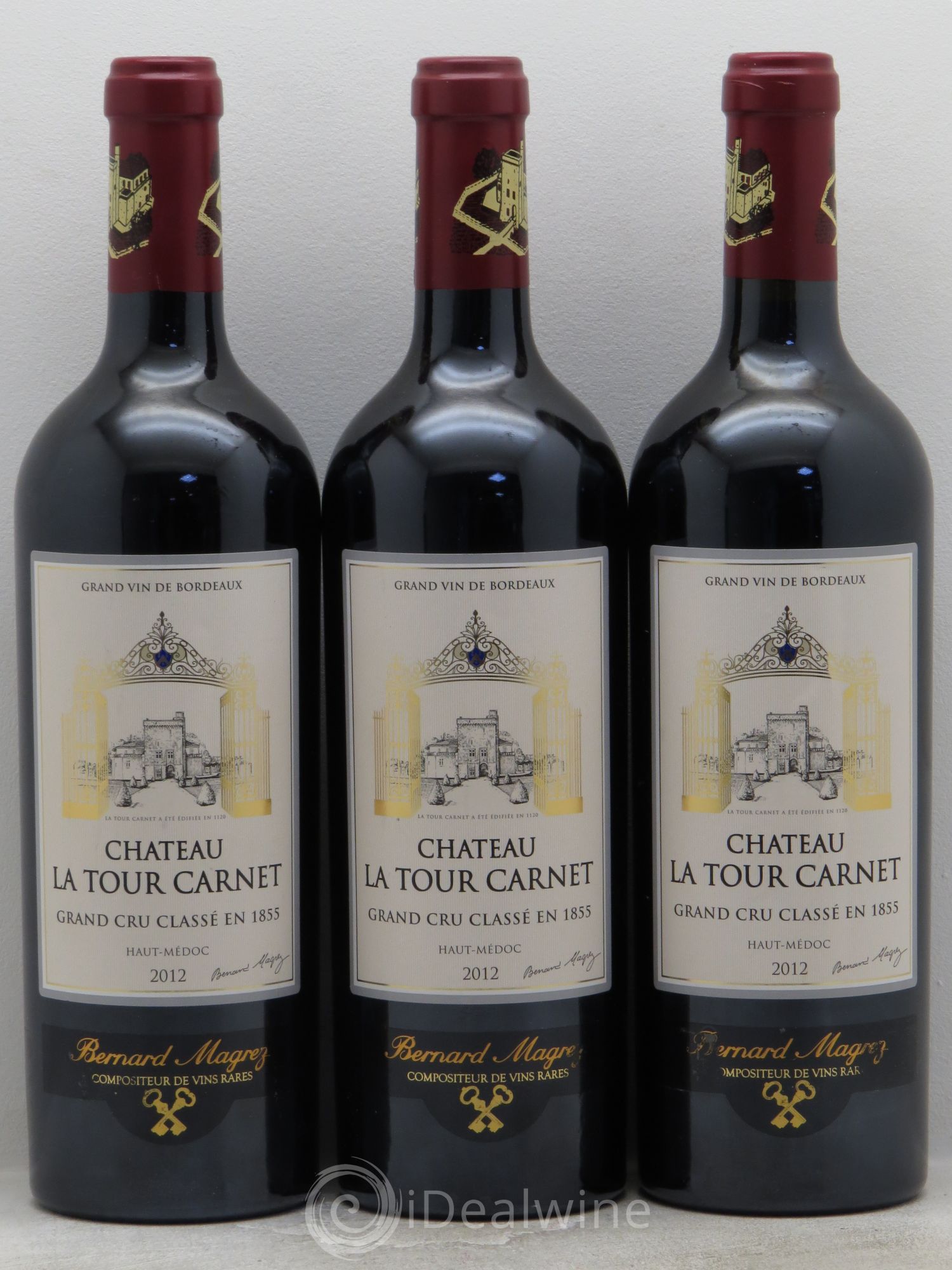Château la Tour Carnet 4ème Grand Cru Classé 2012 - Lot de 3 bouteilles - 0